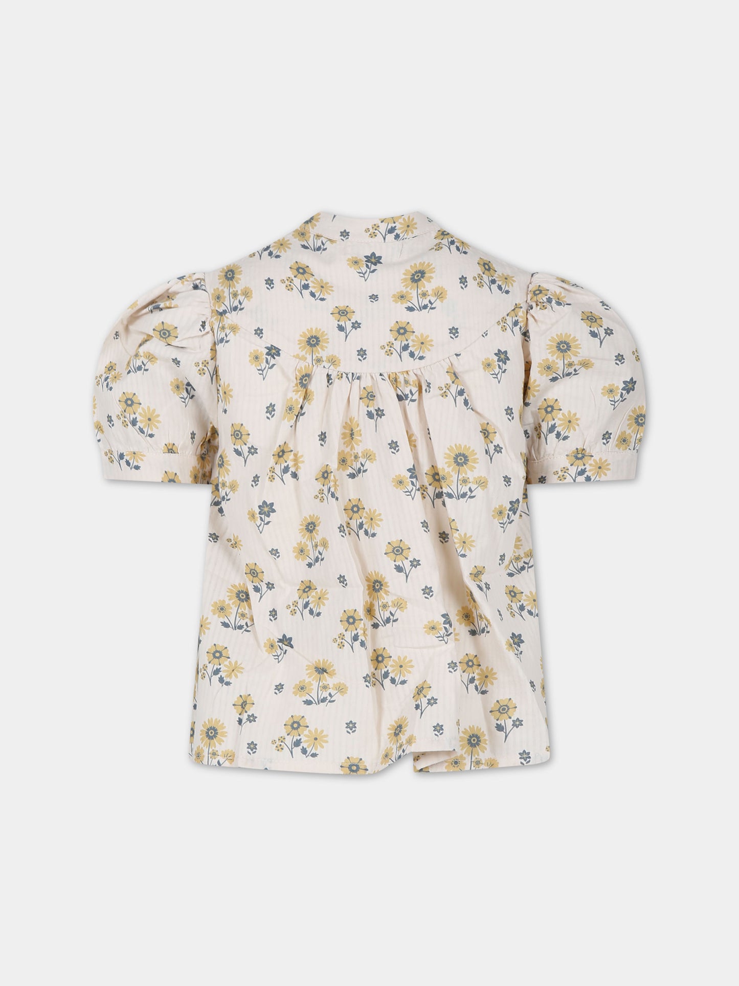 Top avorio per bambina con stampa fiori,Coco Au Lait,16COCO S083