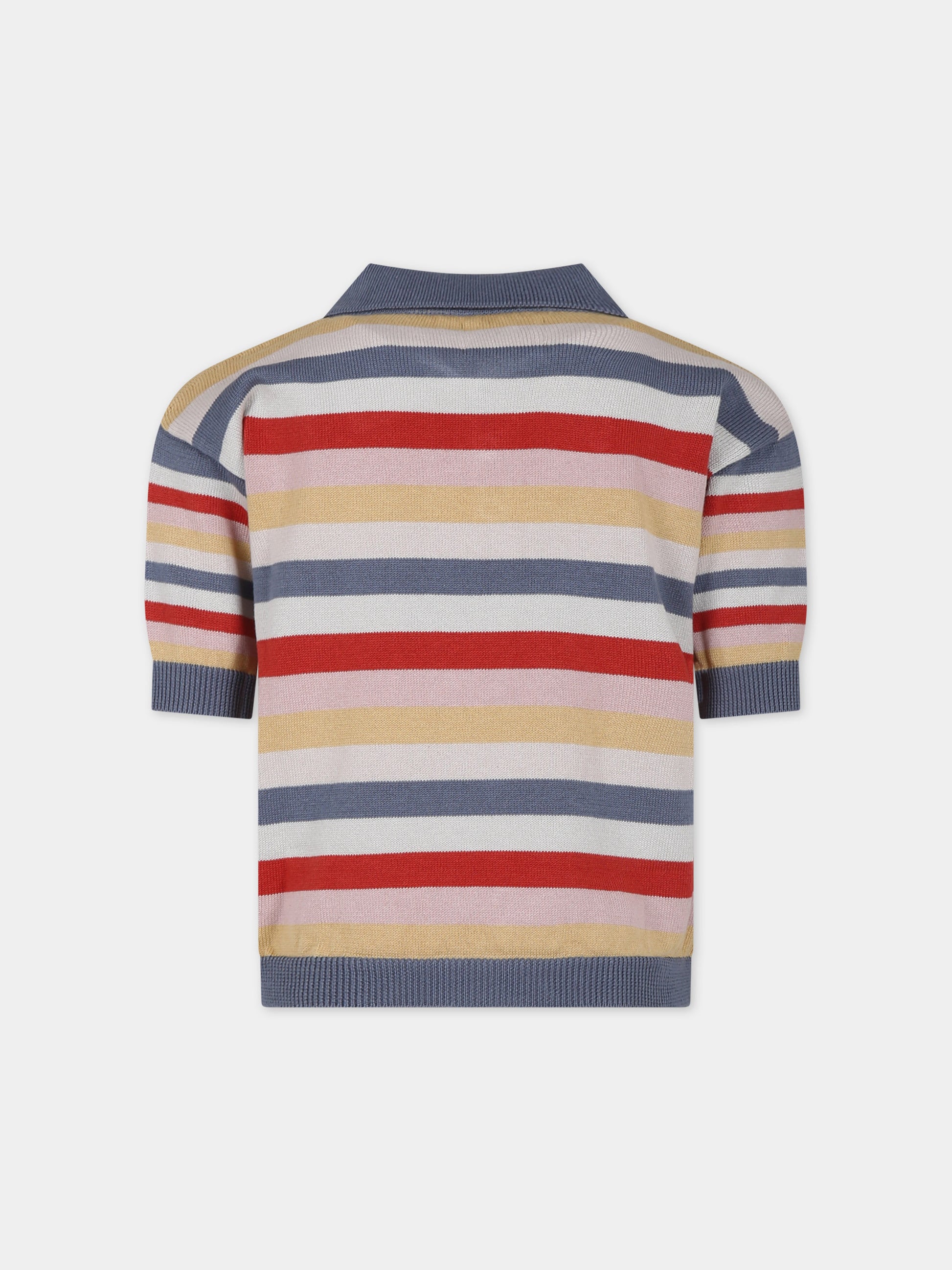 Polo multicolor per bambini con motivo a righe,Coco Au Lait,16COCO S118