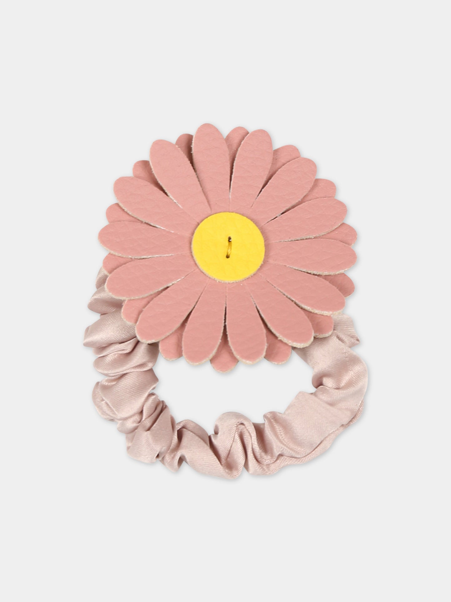 Elastico rosa per bambina con margherita,Illy Trilly,FLOWER DAISY PINK SCRUNCHY