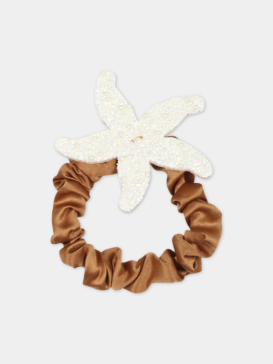 Elastico bianco per bambina con stella marina,Illy Trilly,SEA STAR SCRUNCHY