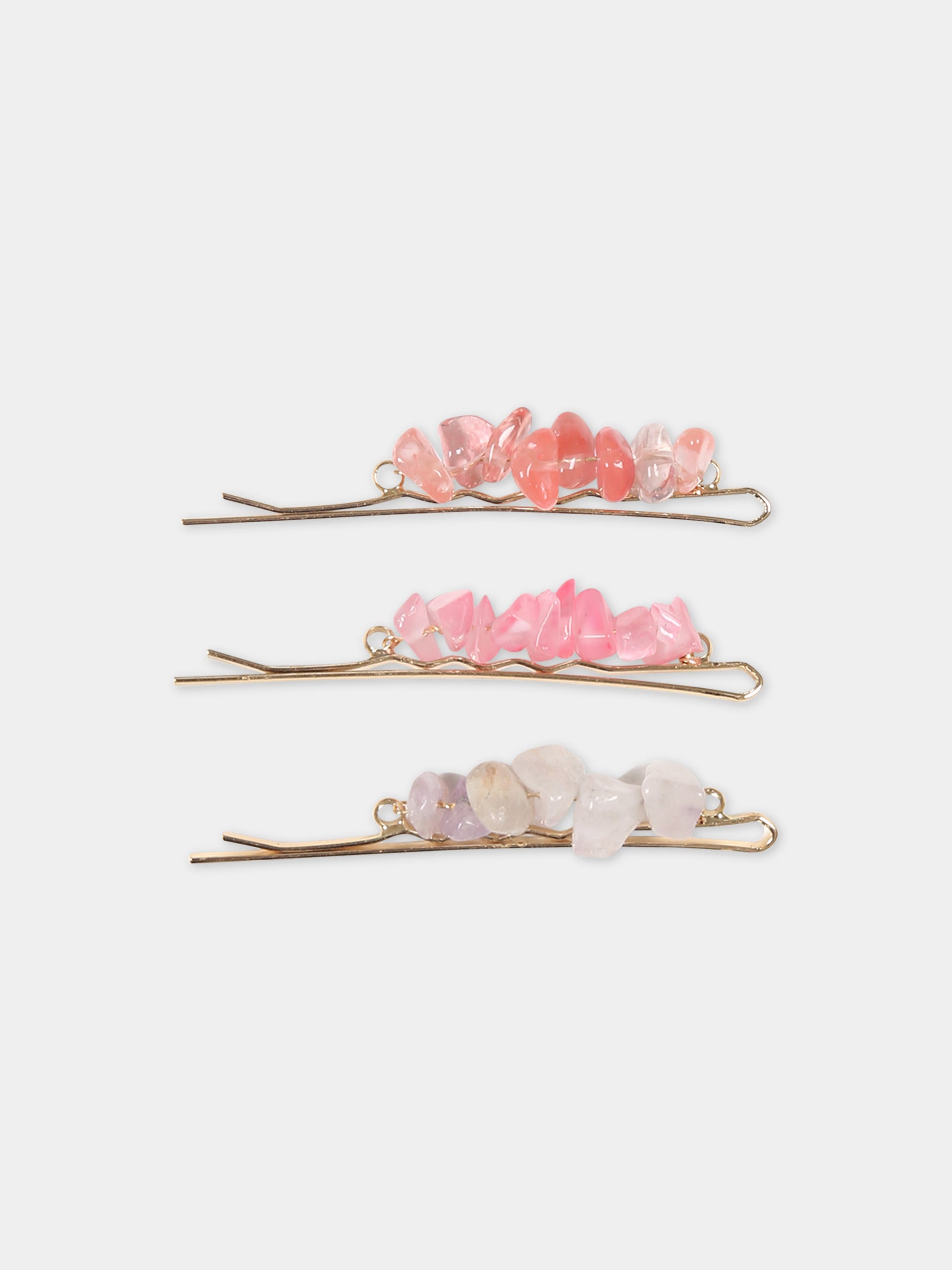 Fermagli rosa per bambina con pietre,Illy Trilly,STONES PINK