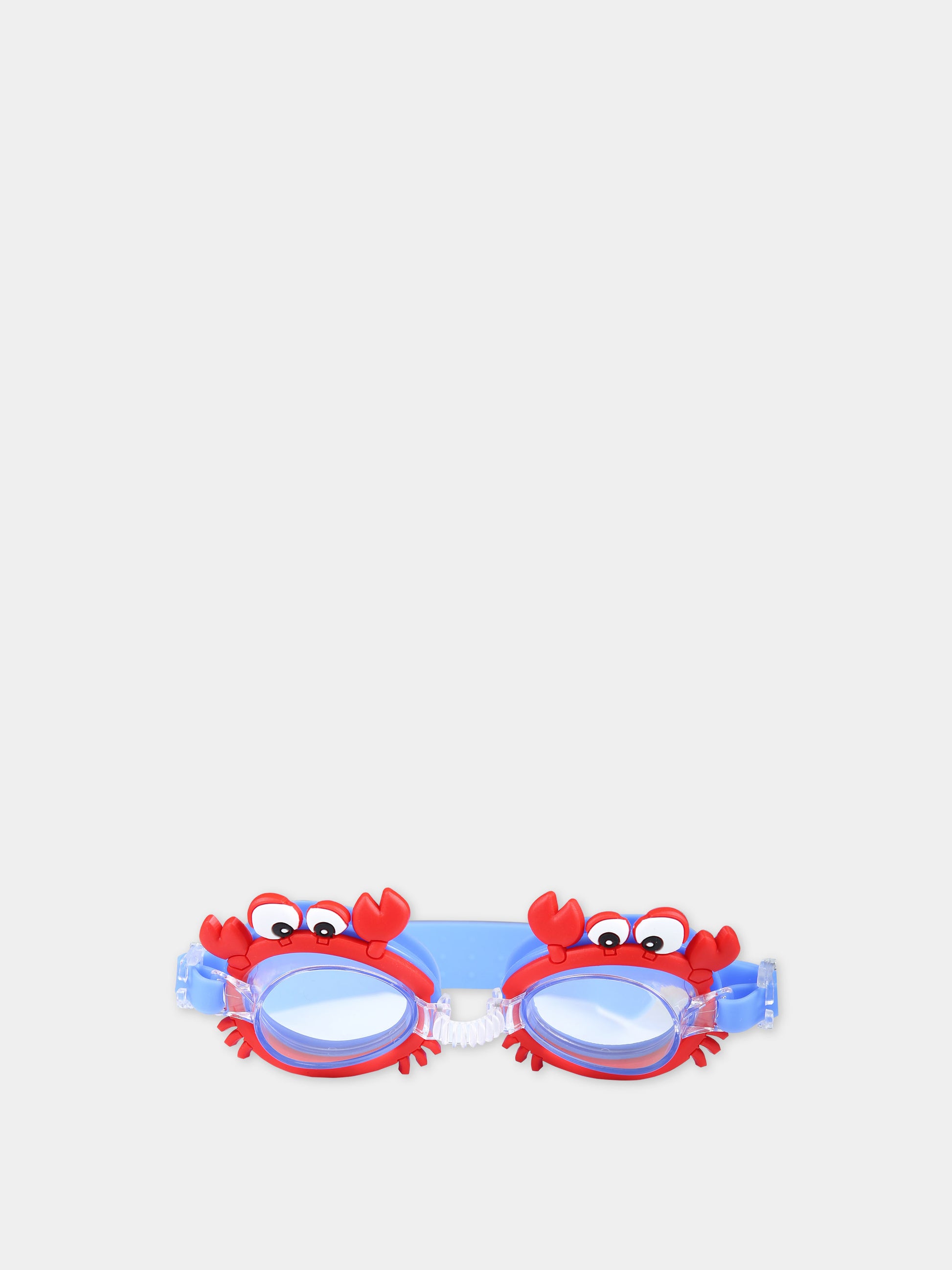 Occhialini blu per bambini con granchi,Illy Trilly,GOOGLES CRAB RED