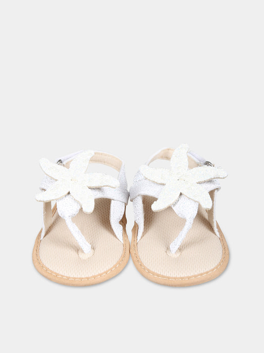 Sandali bianchi per neonata con stelle marine,Illy Trilly,SANDALS SEA STAR