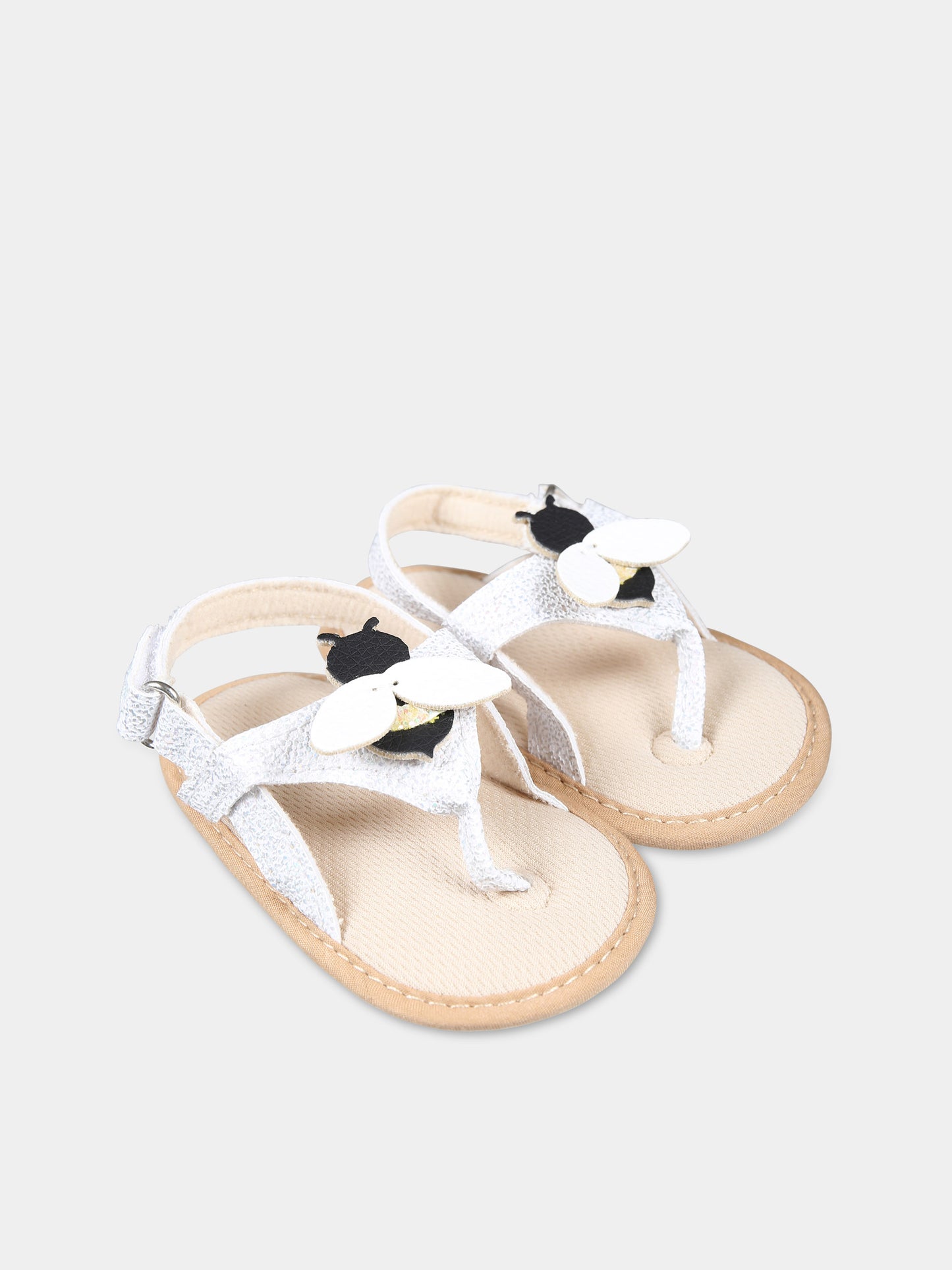 Sandali bianchi per neonata con api,Illy Trilly,SANDALS BEE