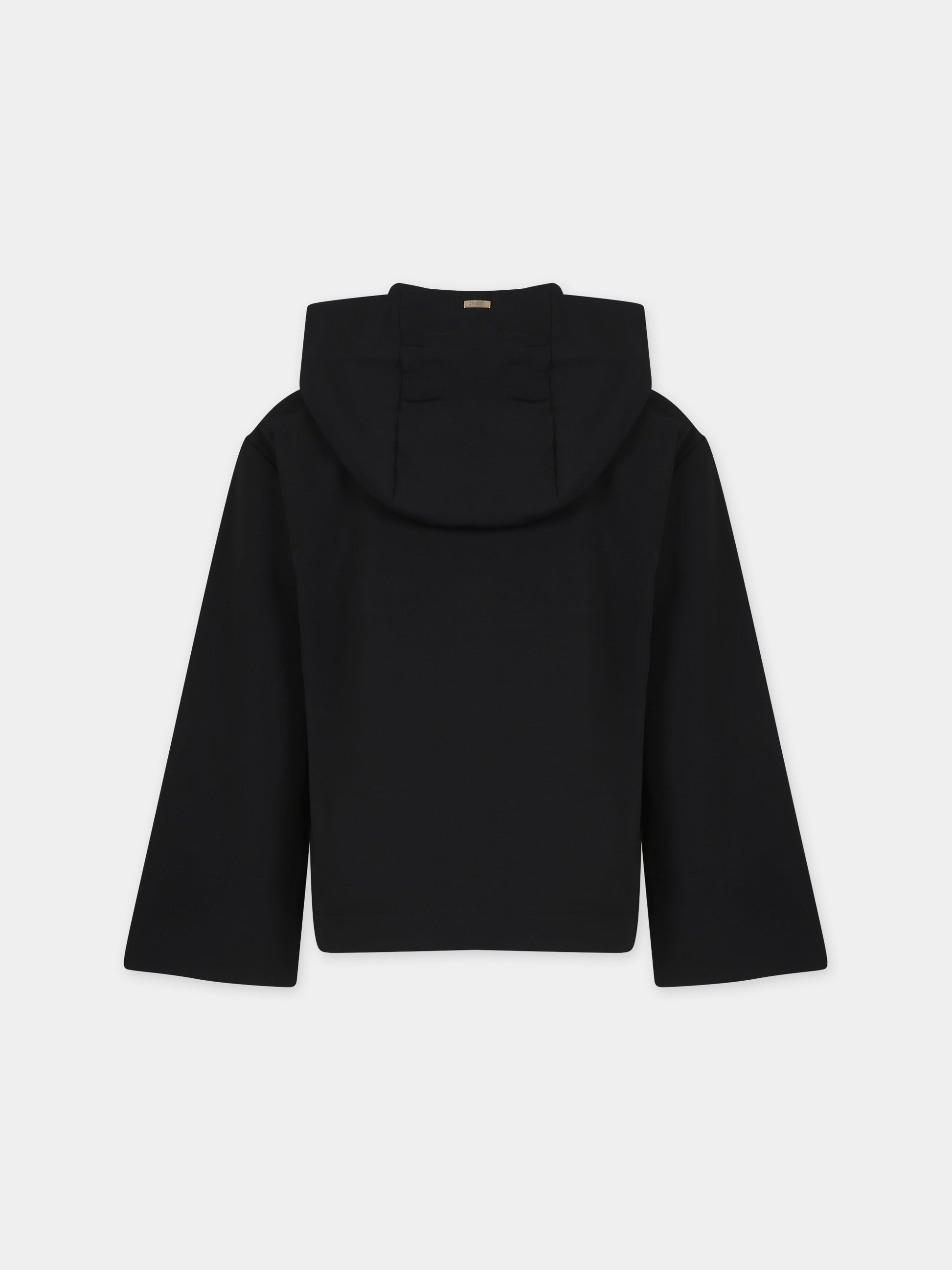 Giubbotto nero per bambina con logo,Herno Kids,GI000082G 12013 9300