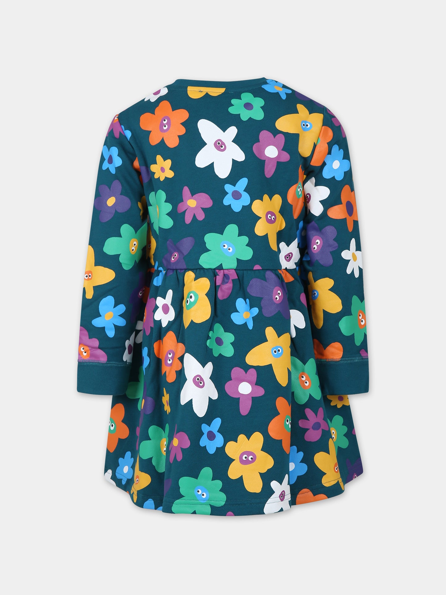 Vestito verde per bambina con stampa fiori,Stella Mccartney Kids,TT1B30 Z1332 619MC