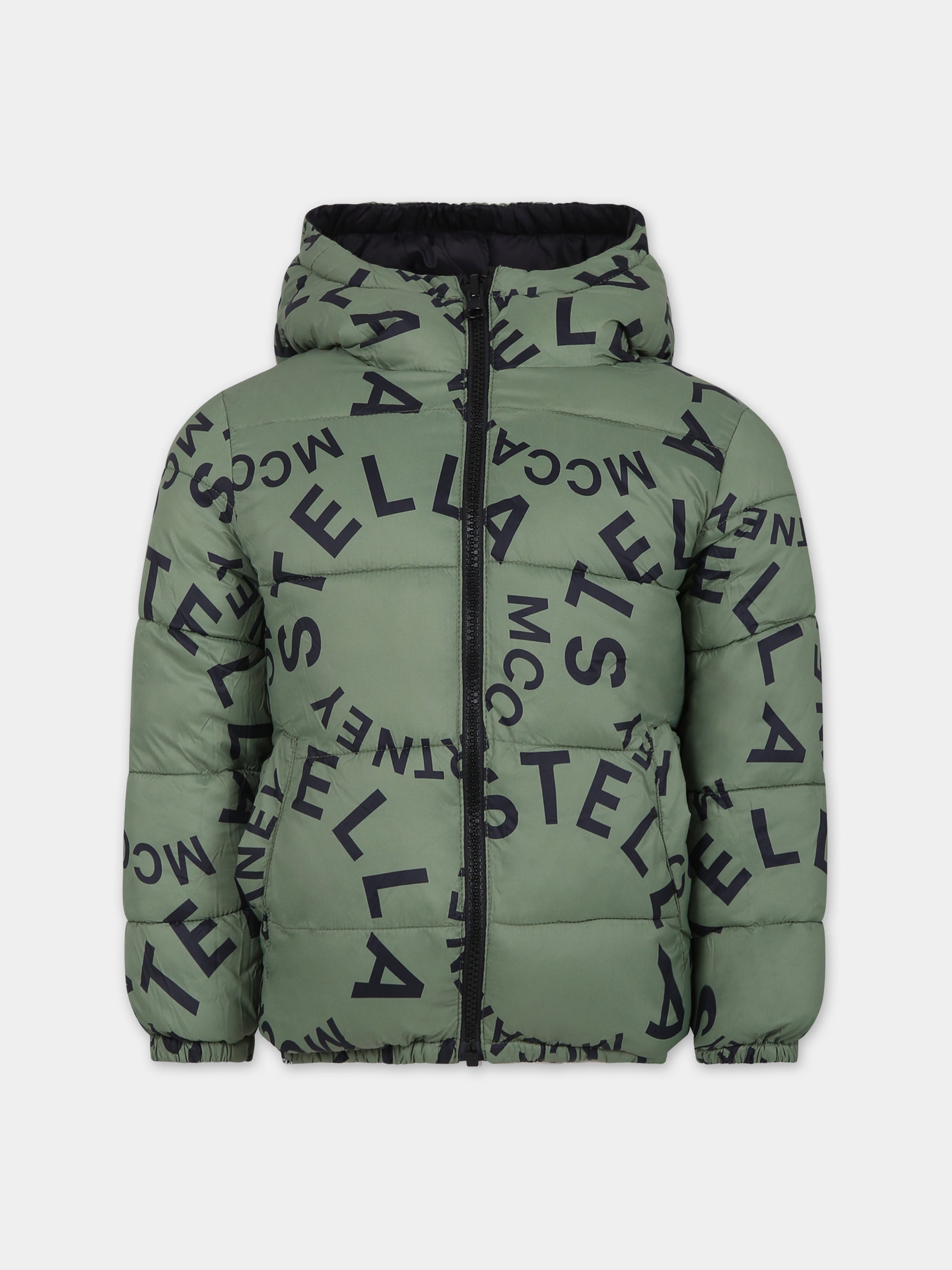 Piumino nero reversibile per bambino con logo,Stella Mccartney Kids,TT2Q77 Z0536 930