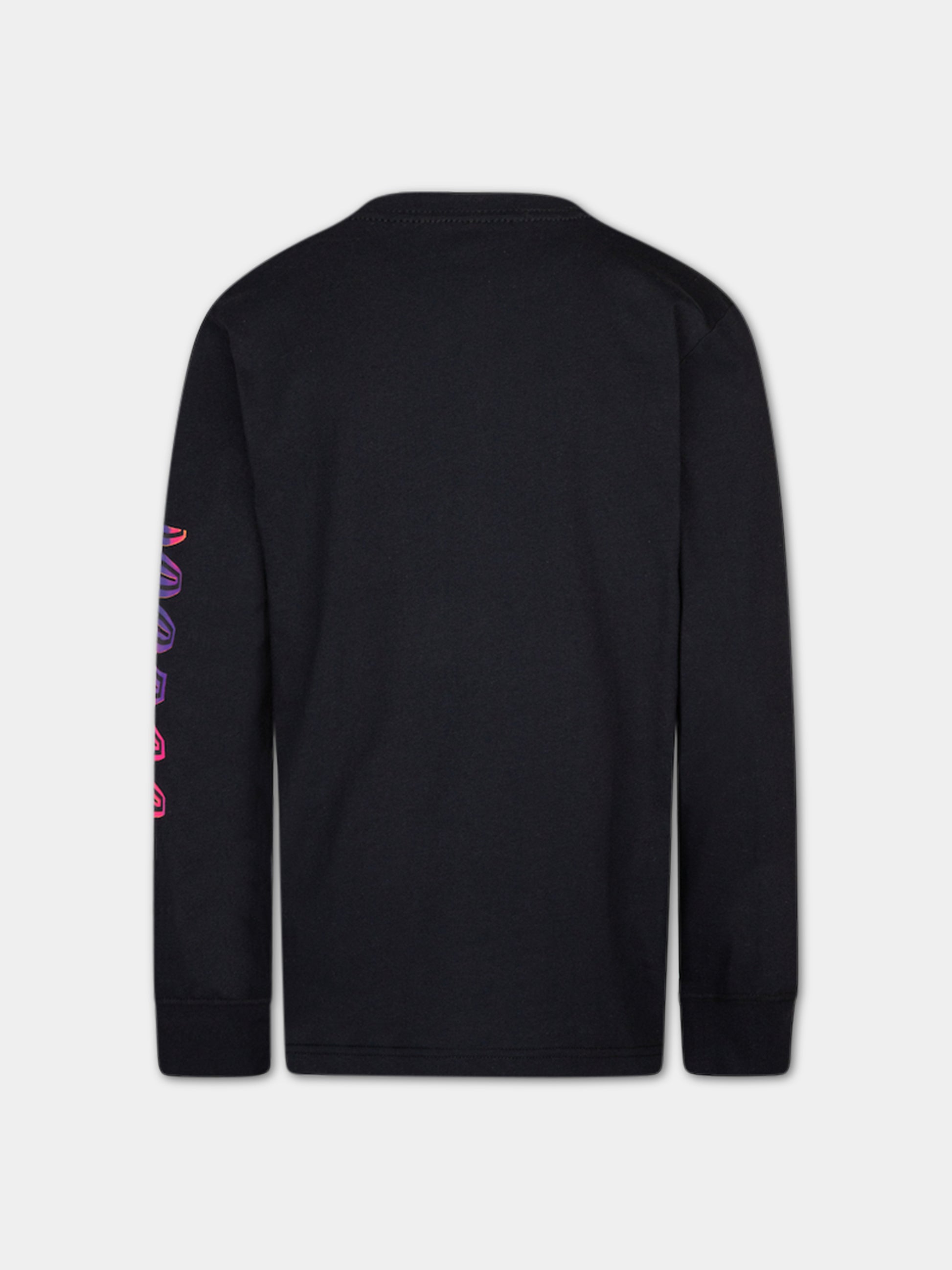 T-shirt nera per bambini con stampa e scritta,Jordan,95B991 023