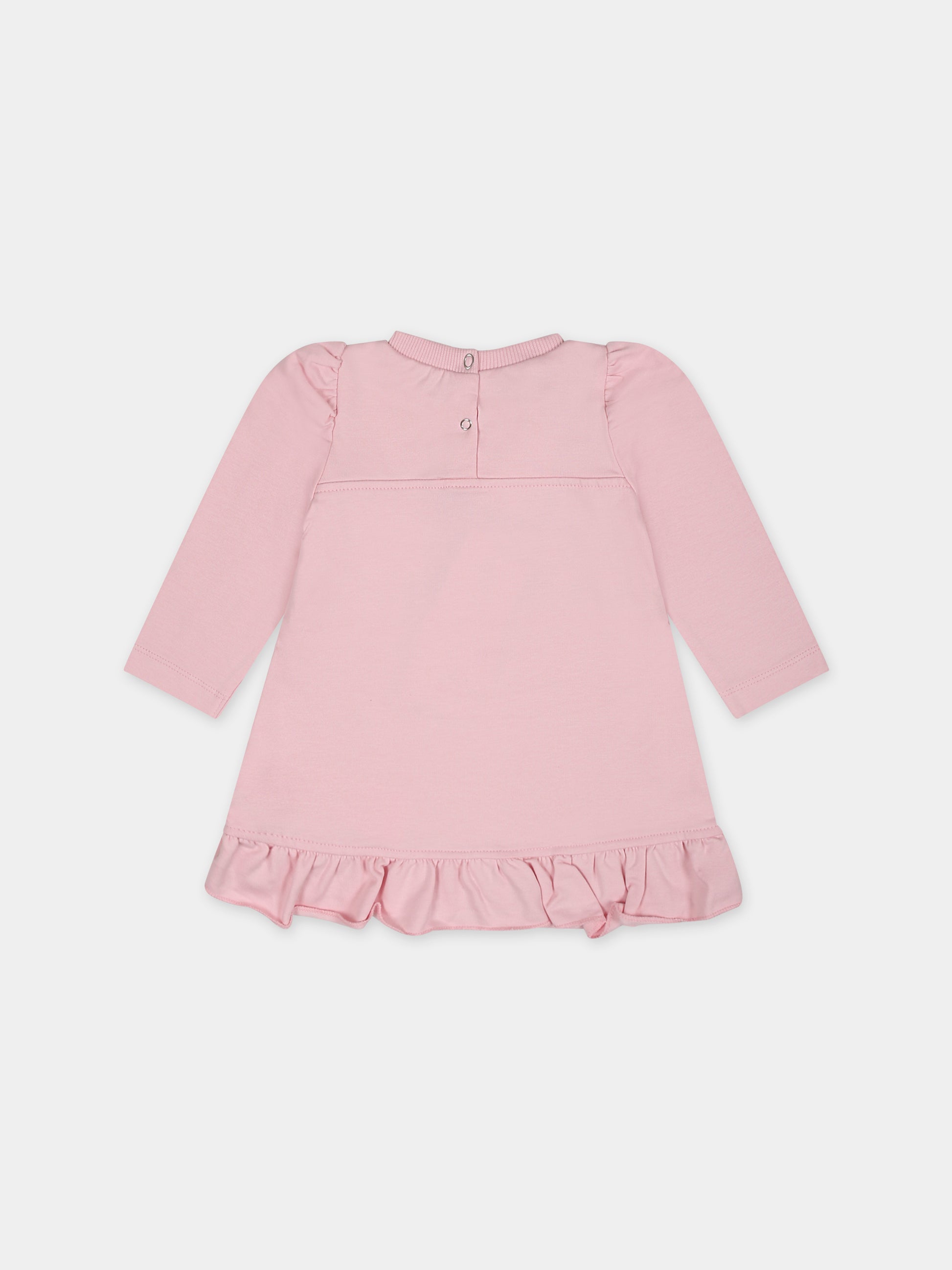 Vestito rosa per neonata con orso,Monnalisa,39B904 2010 0092S