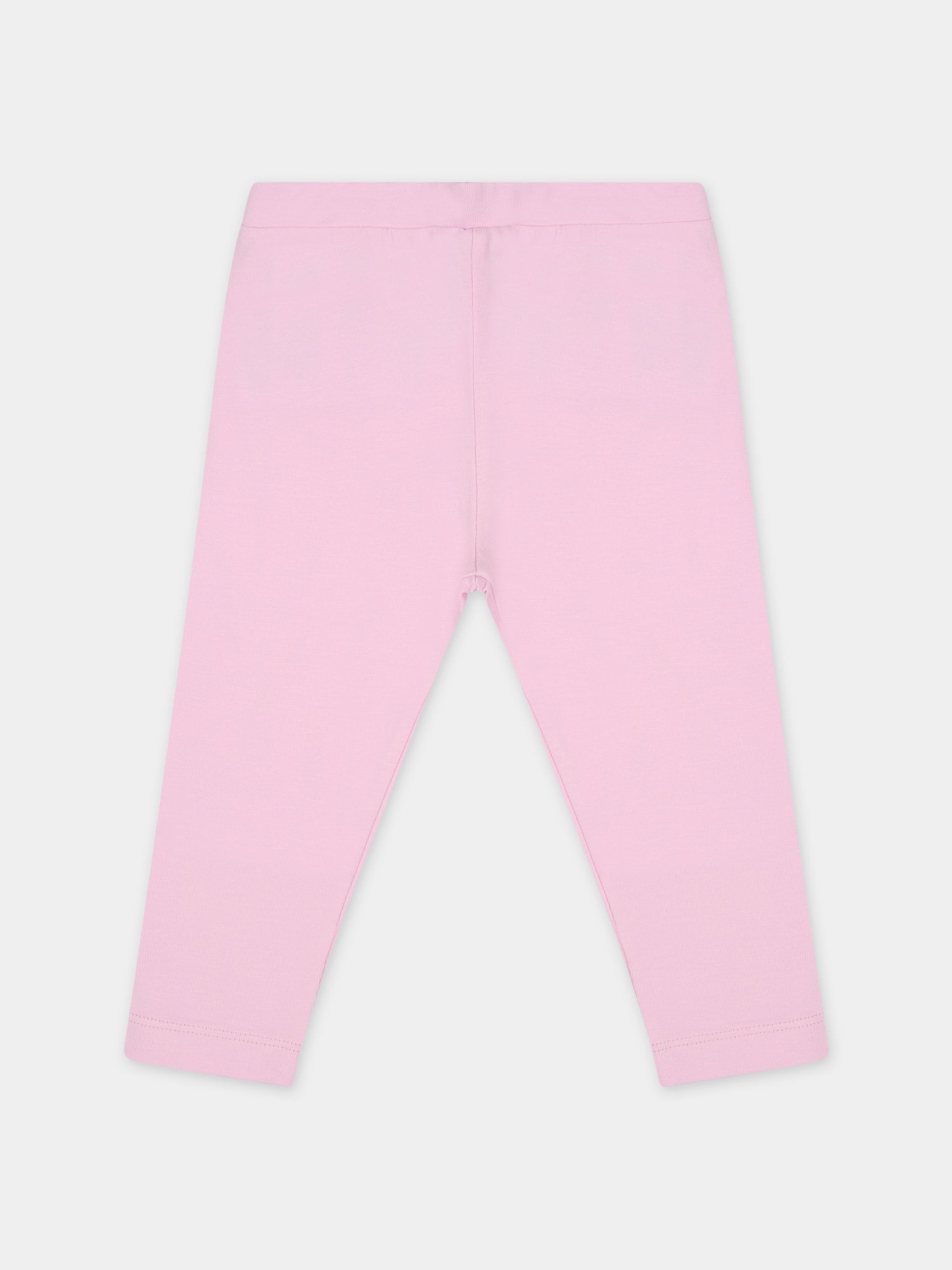 Leggings rosa per neonata con logo,Moschino Kids,M3P02N LBA11 51684