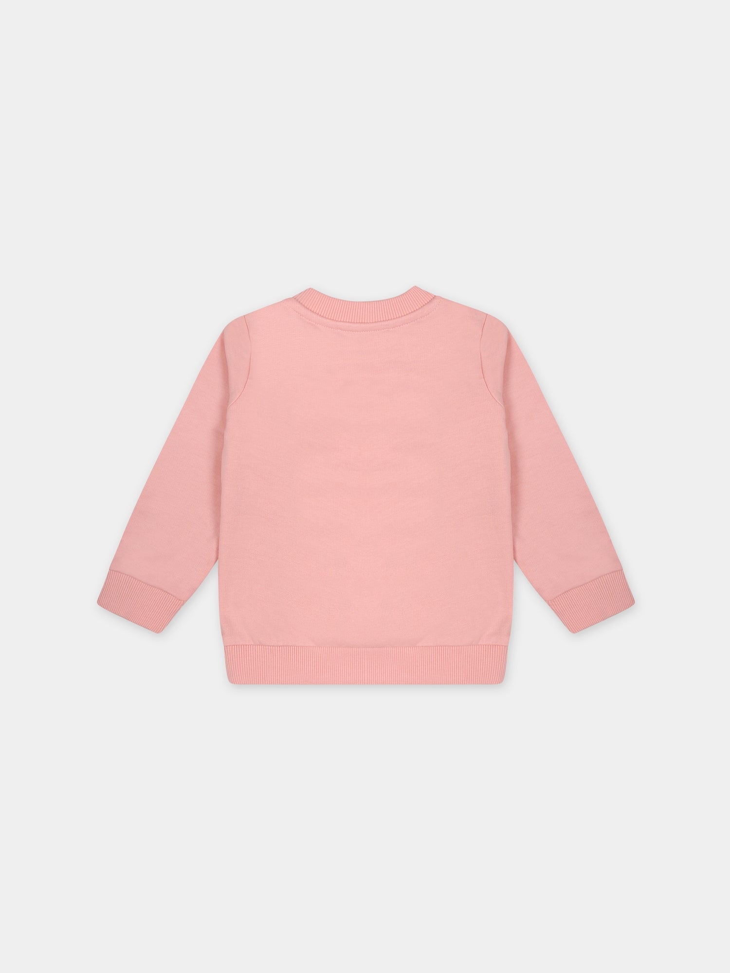 Felpa rosa per neonata con Teddy Bear,Moschino Kids,MOF04Q LCA40 50209