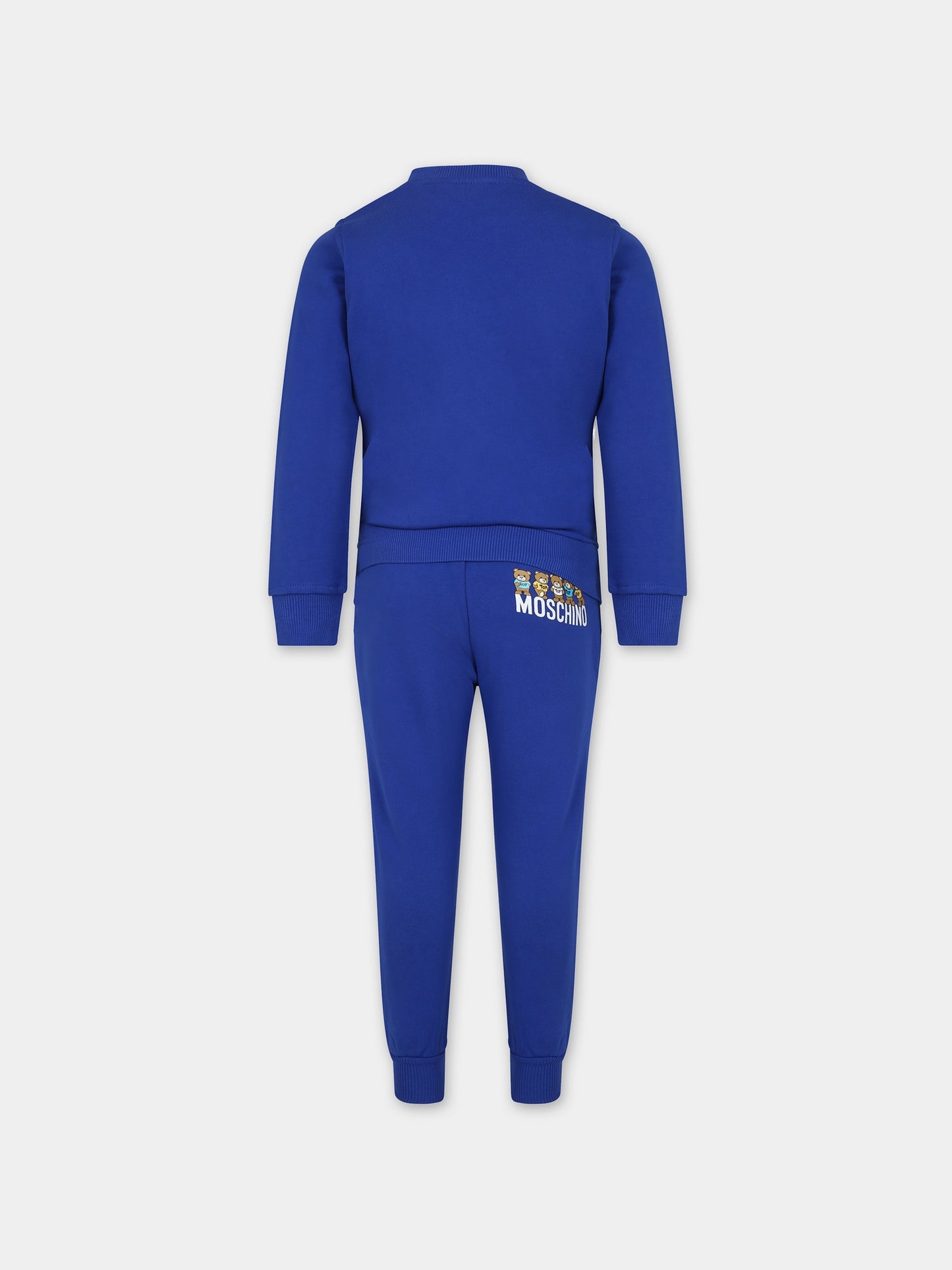 Completo blu per bambino con Teddy bears e logo,Moschino Kids,HMK03E LCA28 40457