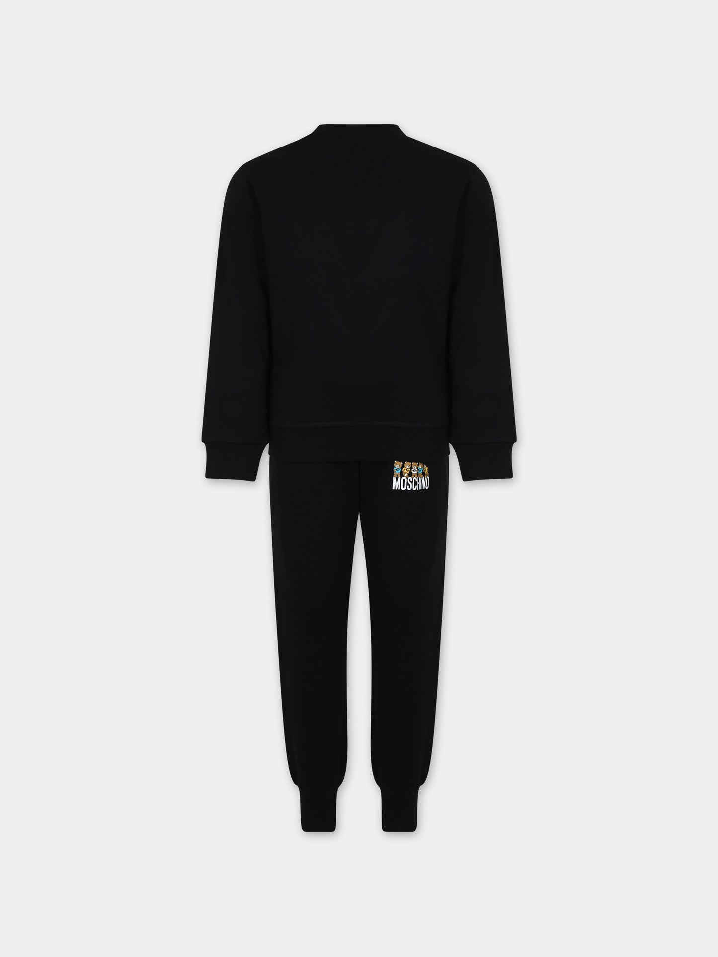 Completo nero per bambino con Teddy bears e logo,Moschino Kids,HMK03E LCA28 60100