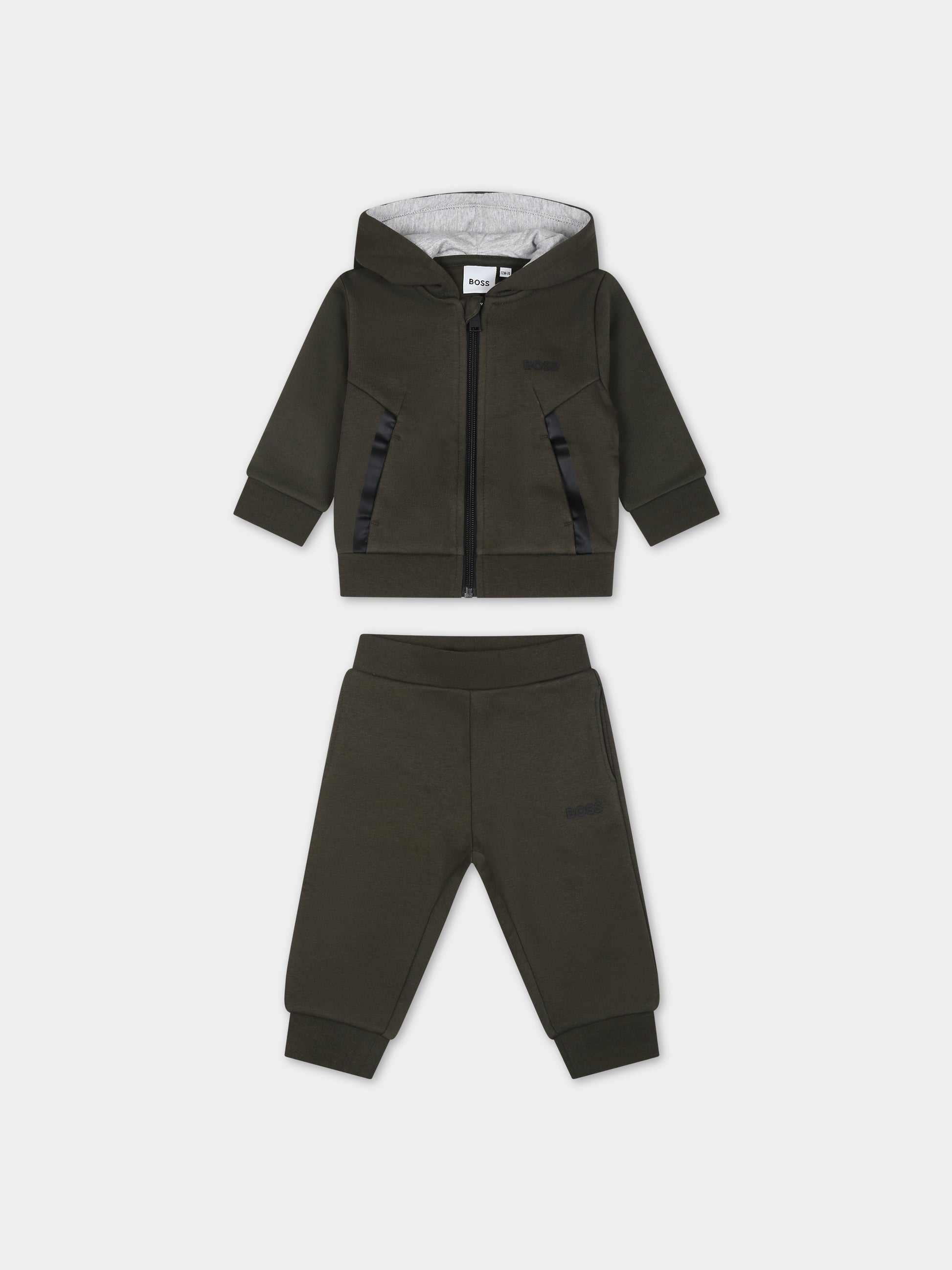 Completo verde per neonato con logo,Hugo Boss,J08067 665