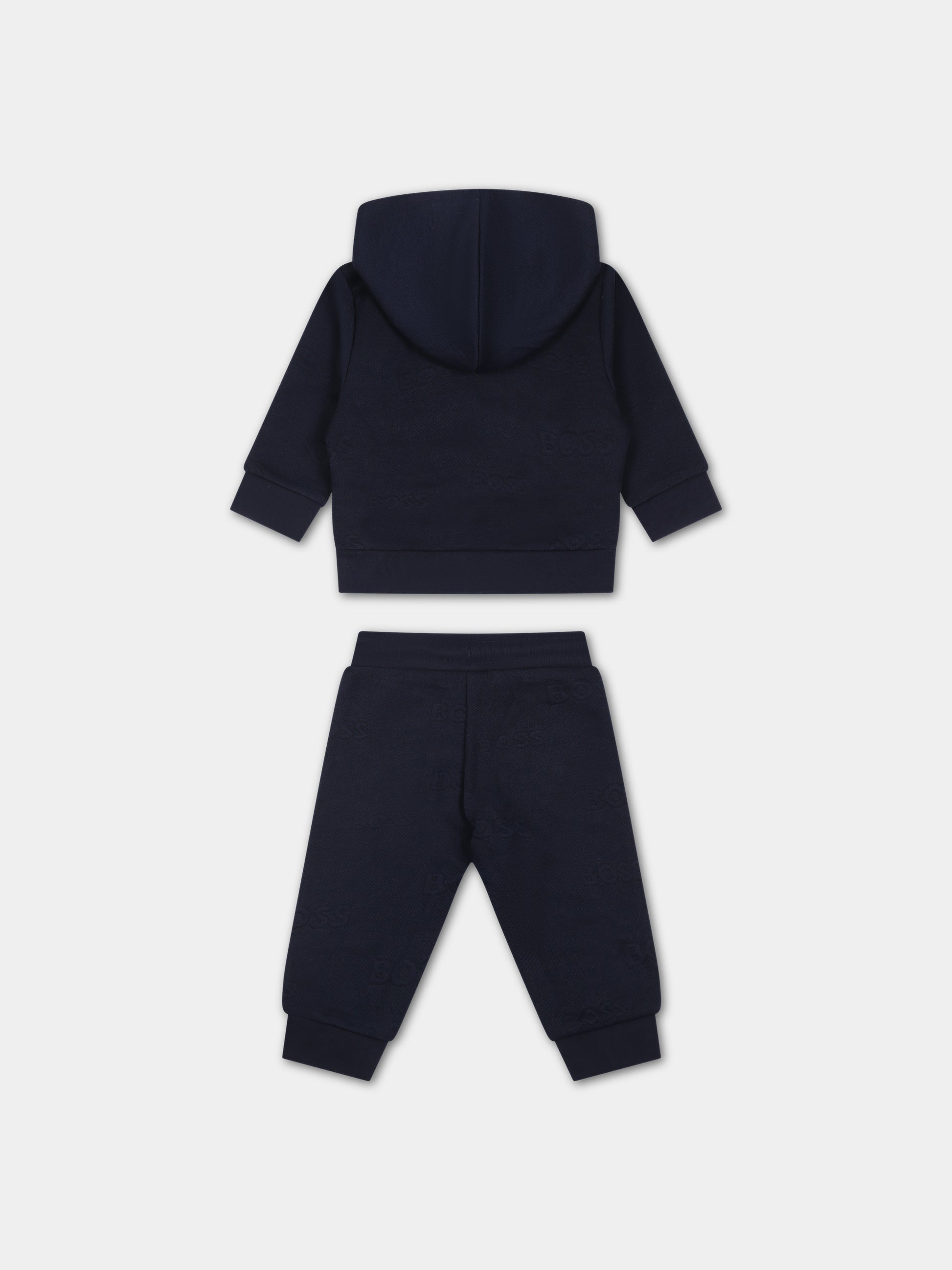 Completo blu per neonato con logo,Hugo Boss,J08068 849