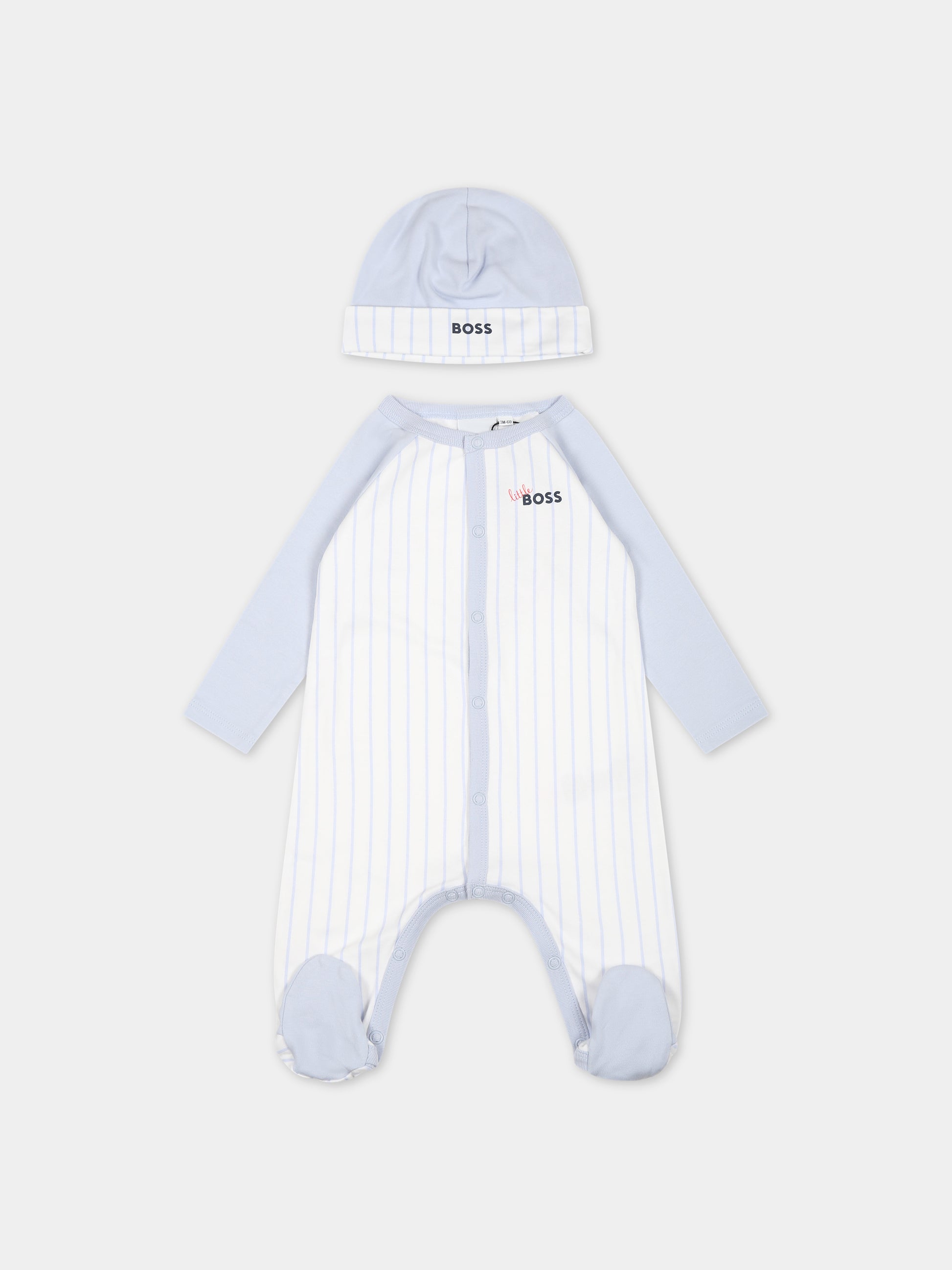 Completo celeste per neonato con logo,Hugo Boss,J98375 771