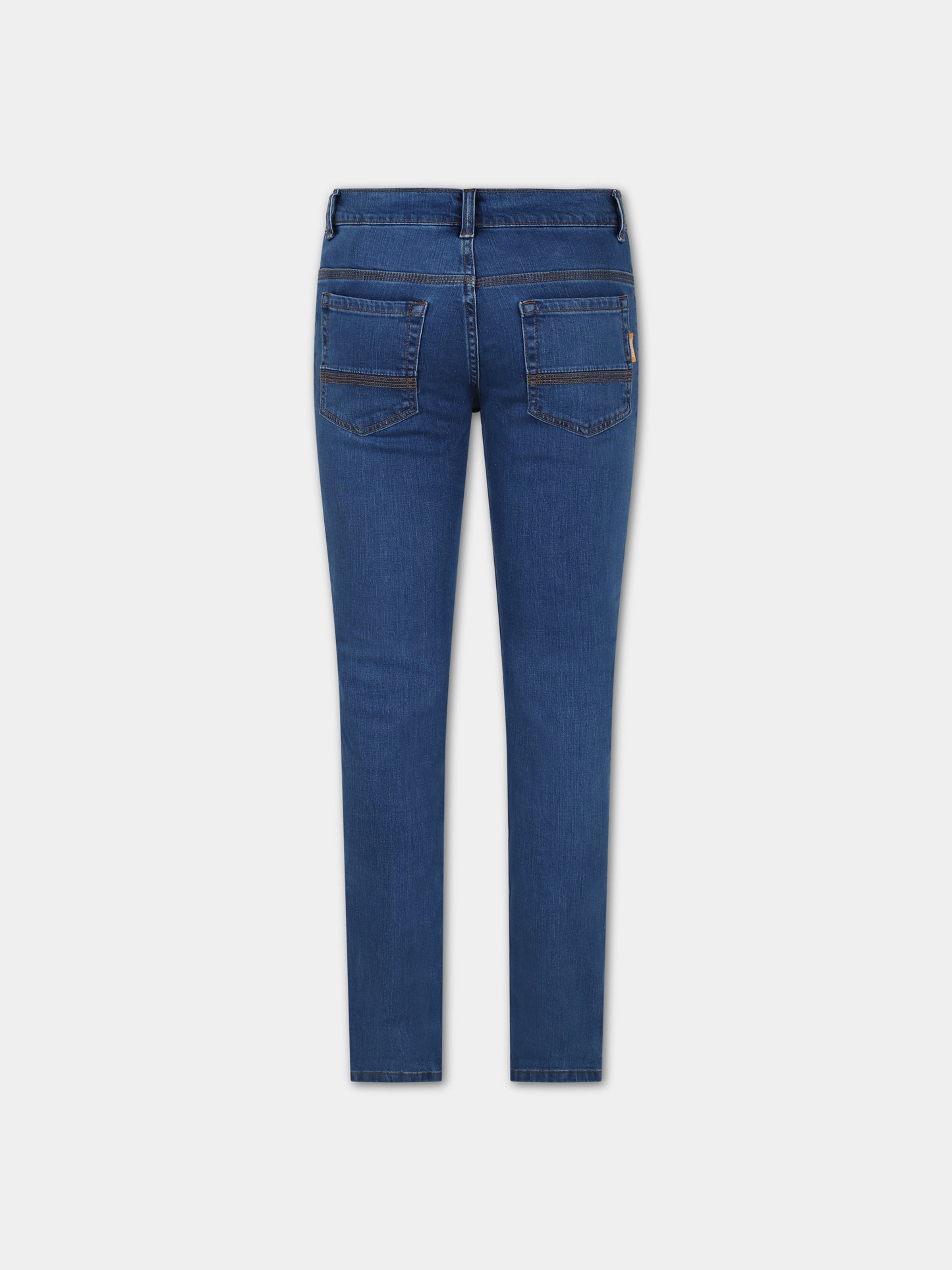 Jeans blu per bambino con patch,Timberland,T24C09 Z25