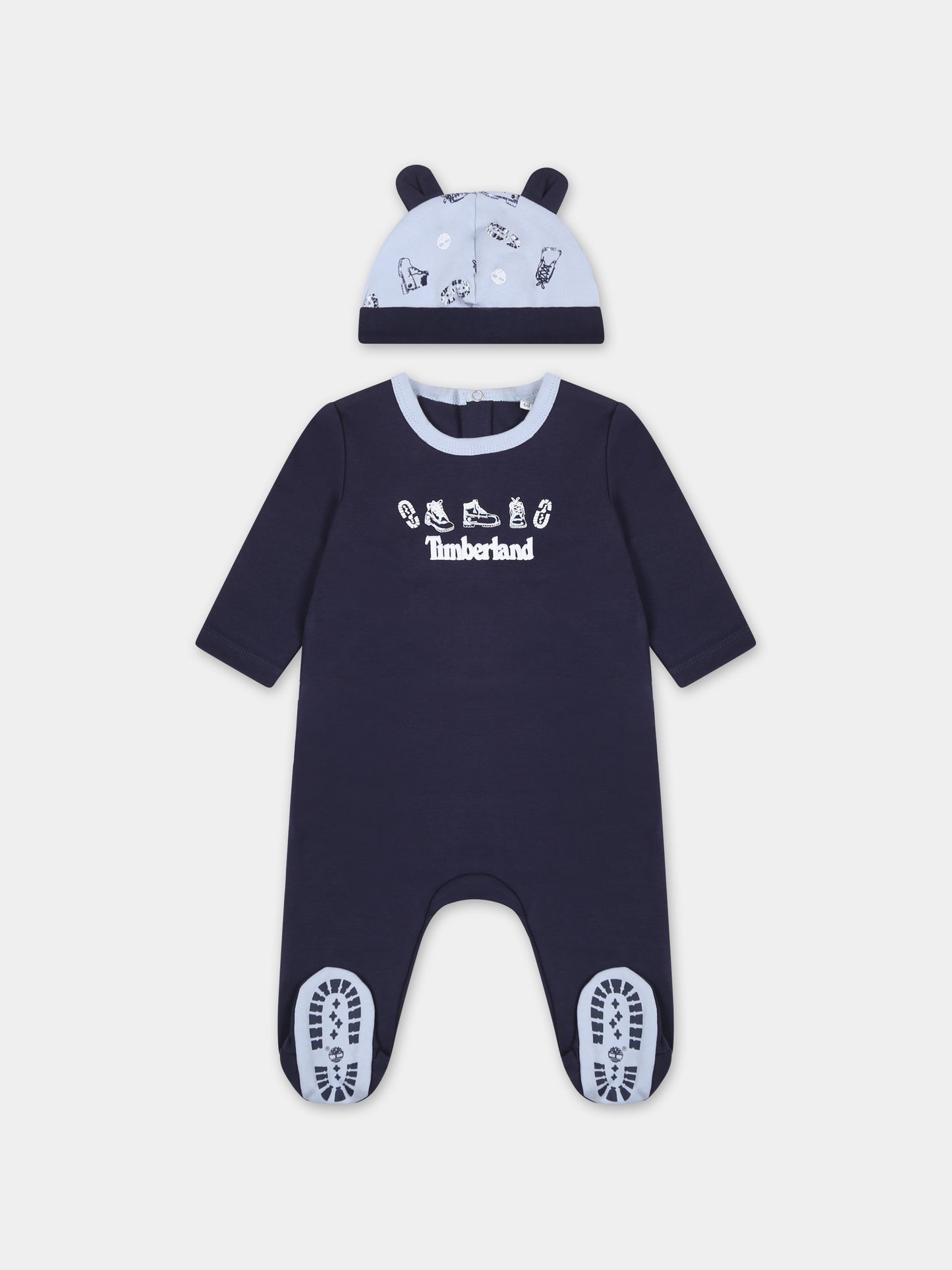 Set blu per neonato con logo,Timberland,T98315 85T