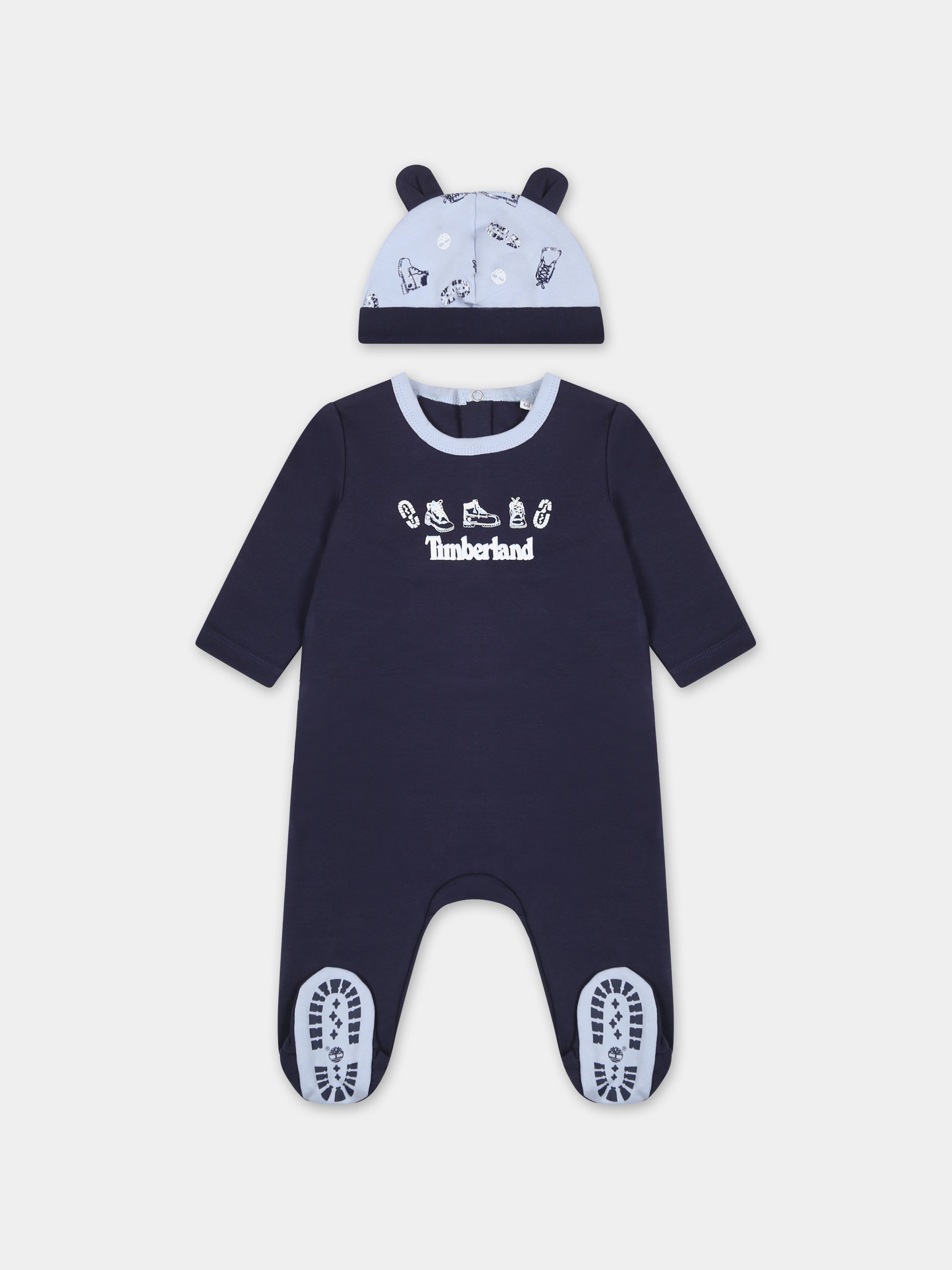 Set blu per neonato con logo,Timberland,T98315 85T