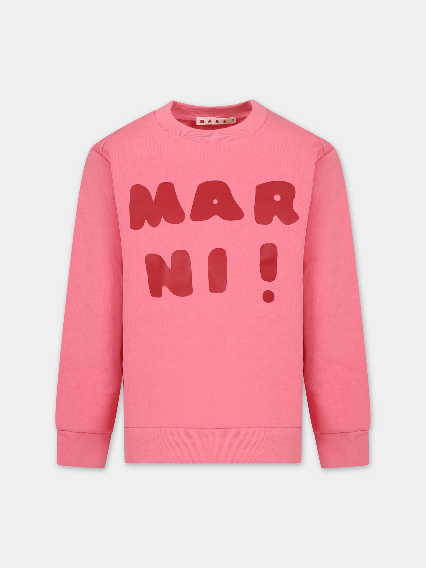 Felpa rosa per bambina con logo,Marni Kids,M00935 0M338