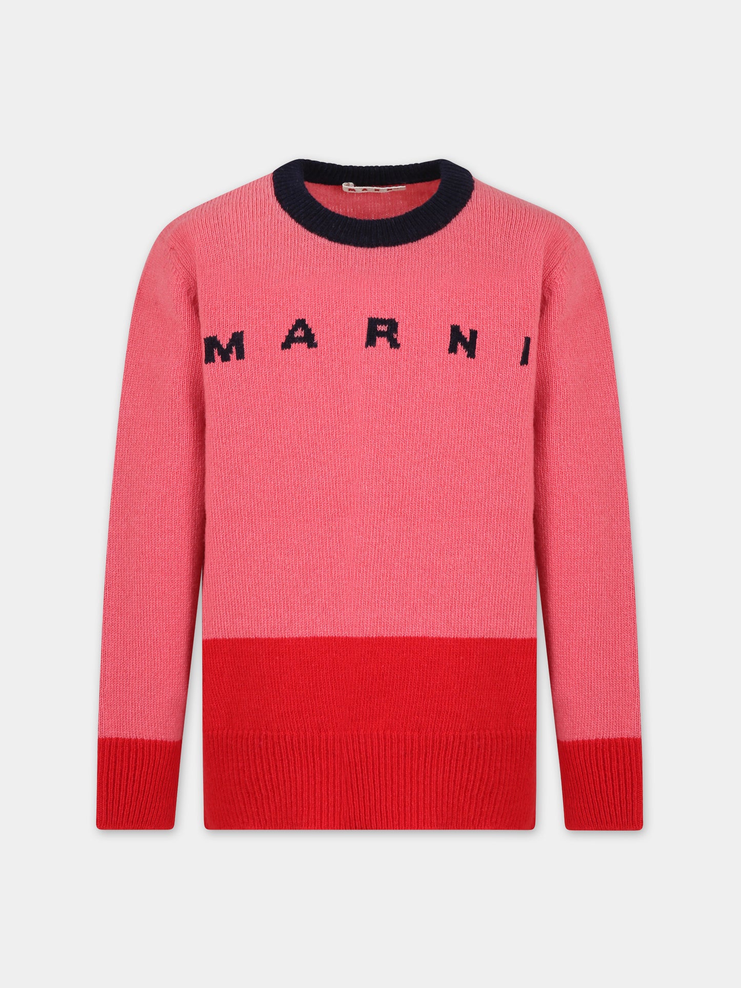 Maglione rosa per bambina con logo,Marni Kids,M00932 0M338