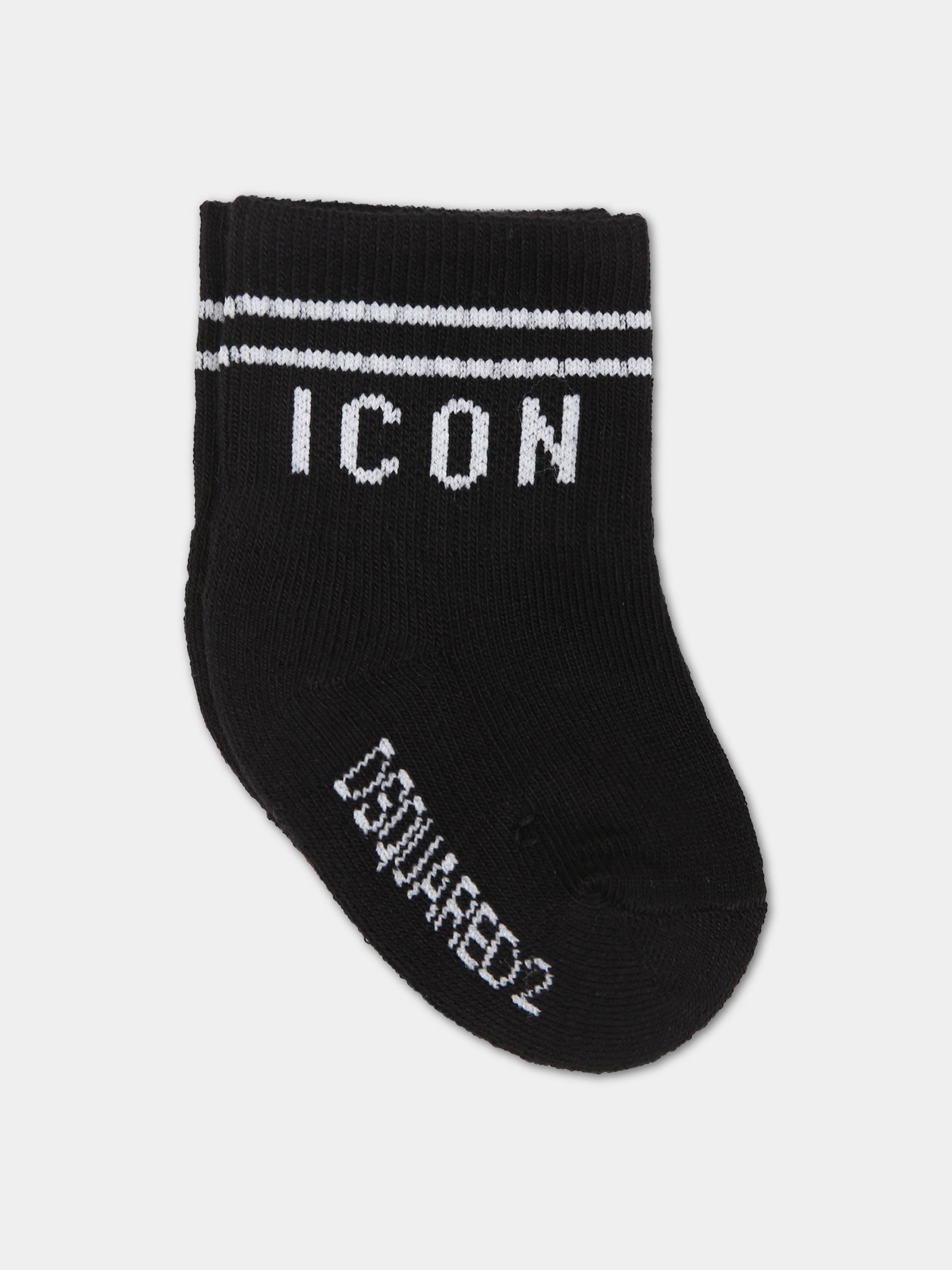 Calze nere per neonato con logo,Dsquared2,DQ1081 D00WI DQ900