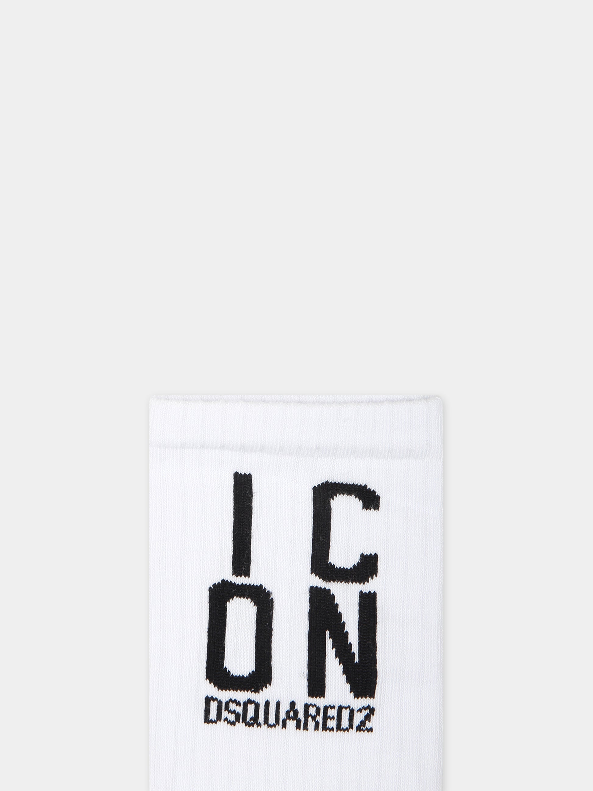 Calze bianche per bambini con logo,Dsquared2,DQ2023 D00WI DQ100