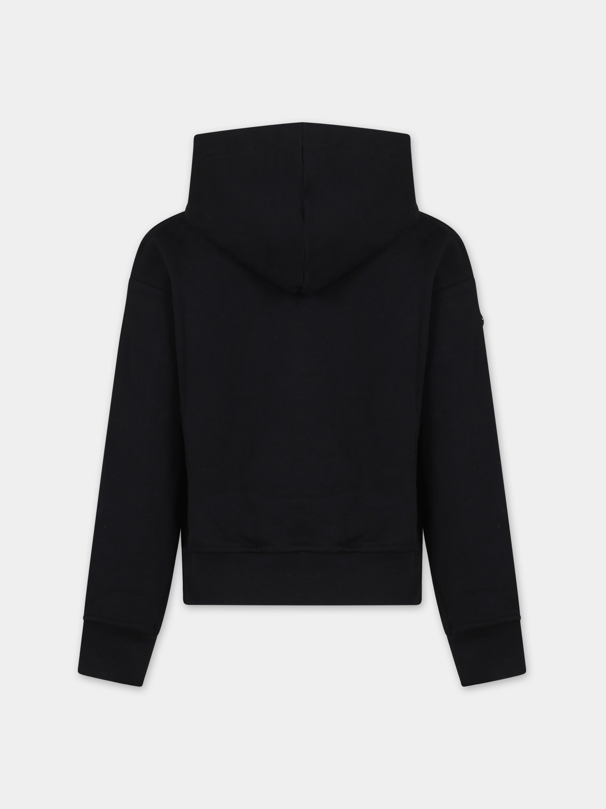 Felpa nera per bambina con logo,Msgm Kids,F3MSJGHS086 110