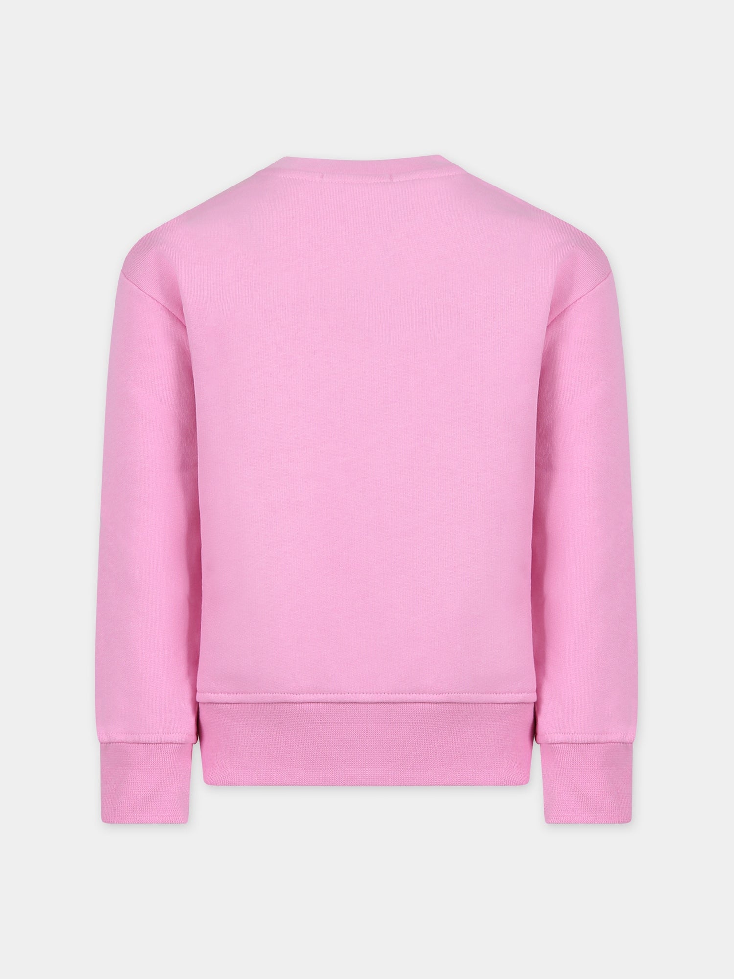 Felpa rosa per bambina con logo,Msgm Kids,F3MSJUSW022 042