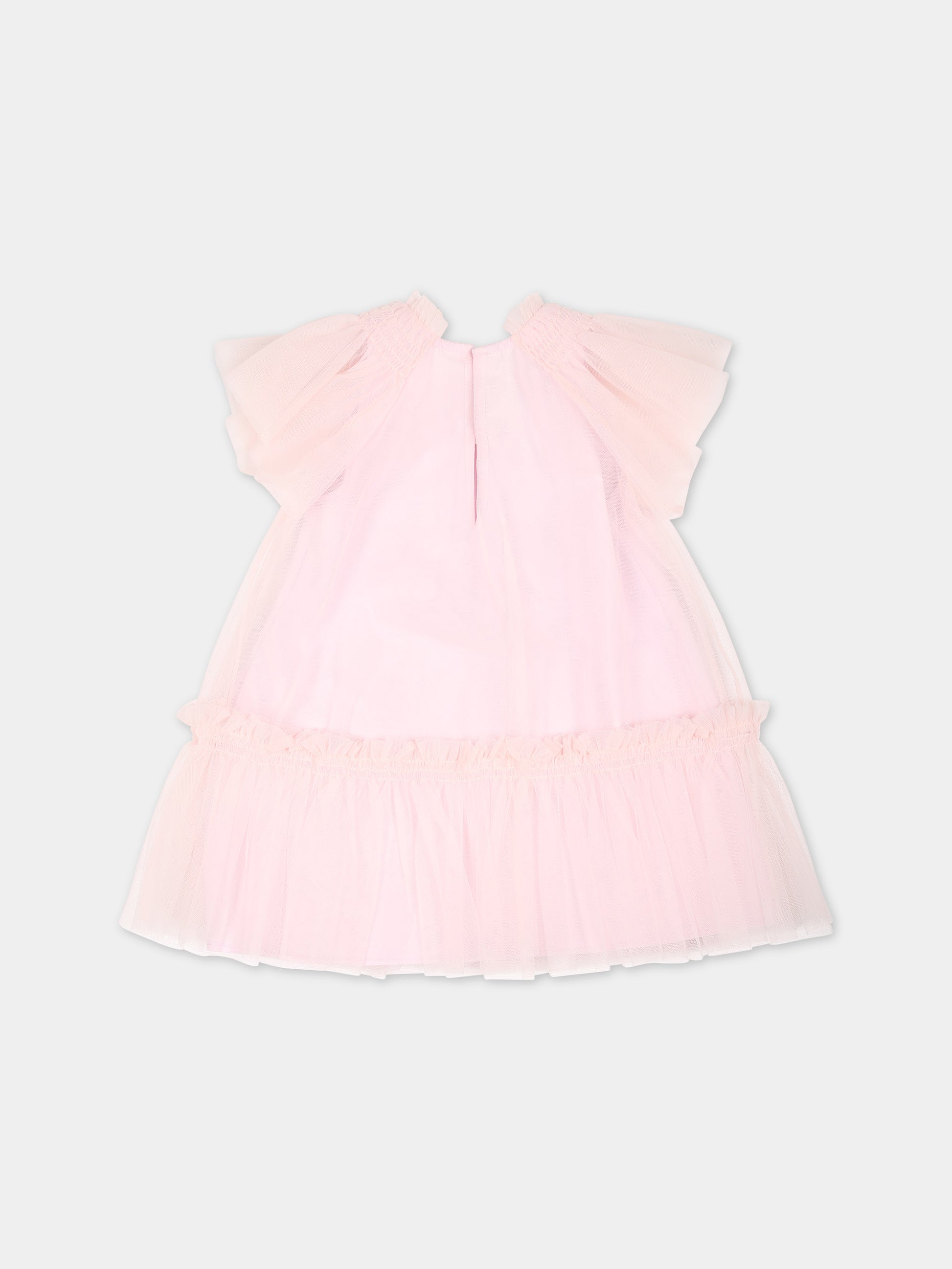 Vestito rosa per neonata con logo Fendi,Fendi Kids,BFB505 AEXX F0QE5