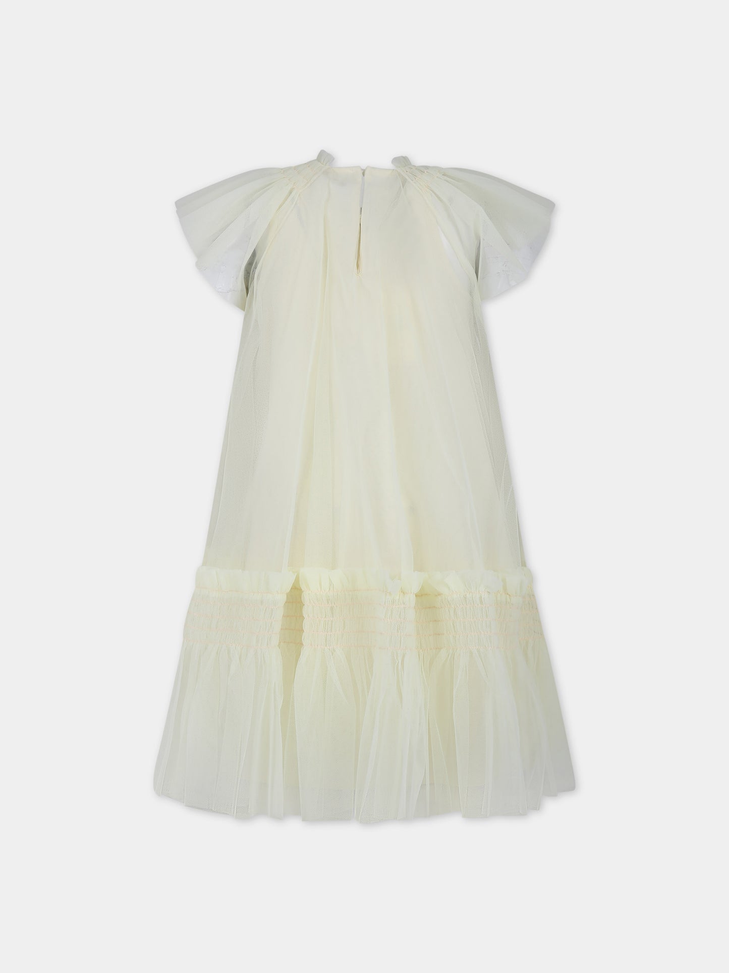 Vestito giallo per bambina con logo Fendi,Fendi Kids,JFB680 AEXX F0JNH