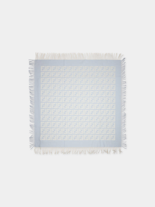 Coperta celeste per neonato con doppia F,Fendi Kids,BUJ222 AKJL F0DNA