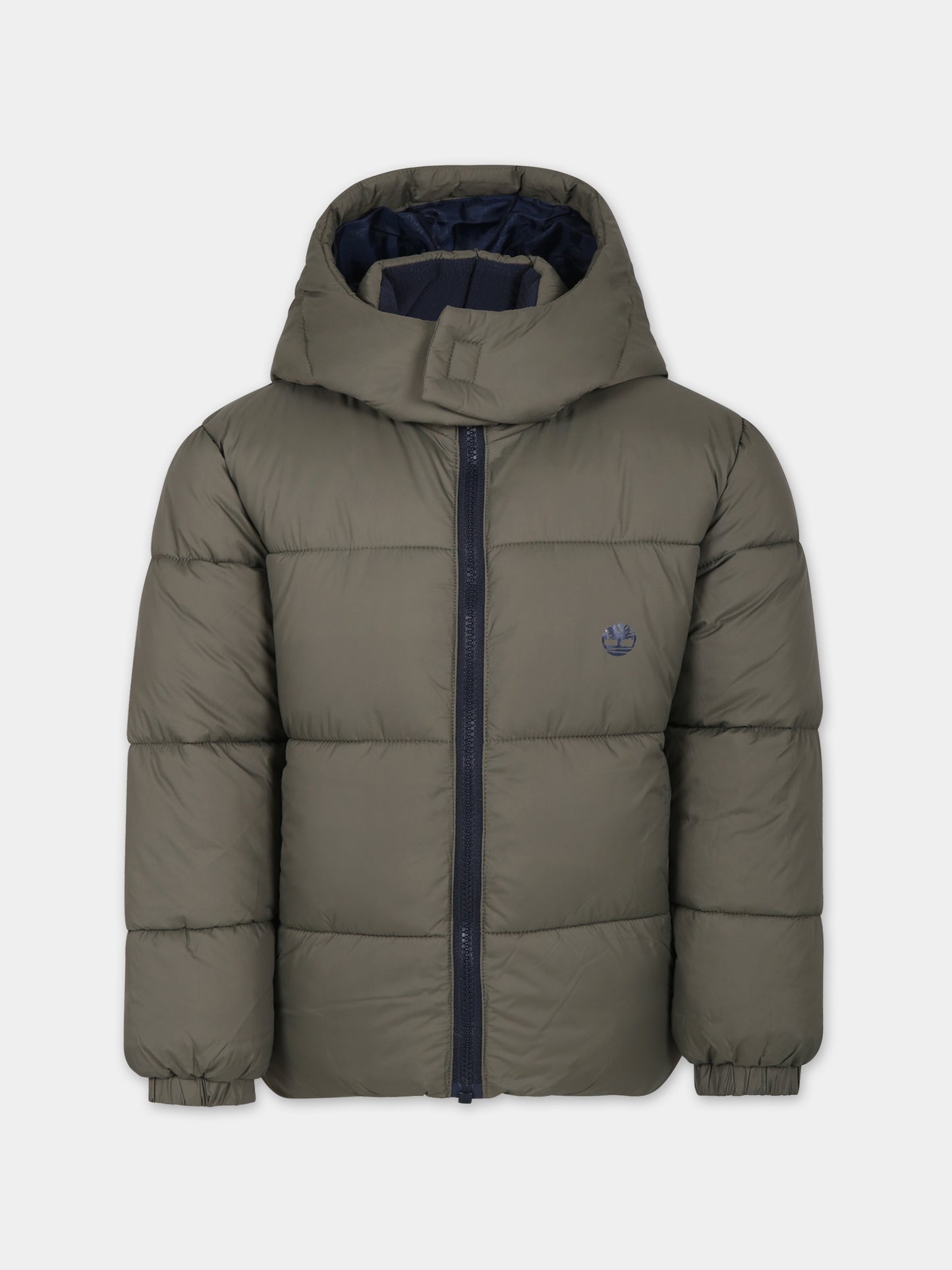 Piumino verde per bambino con albero,Timberland,T26593 655