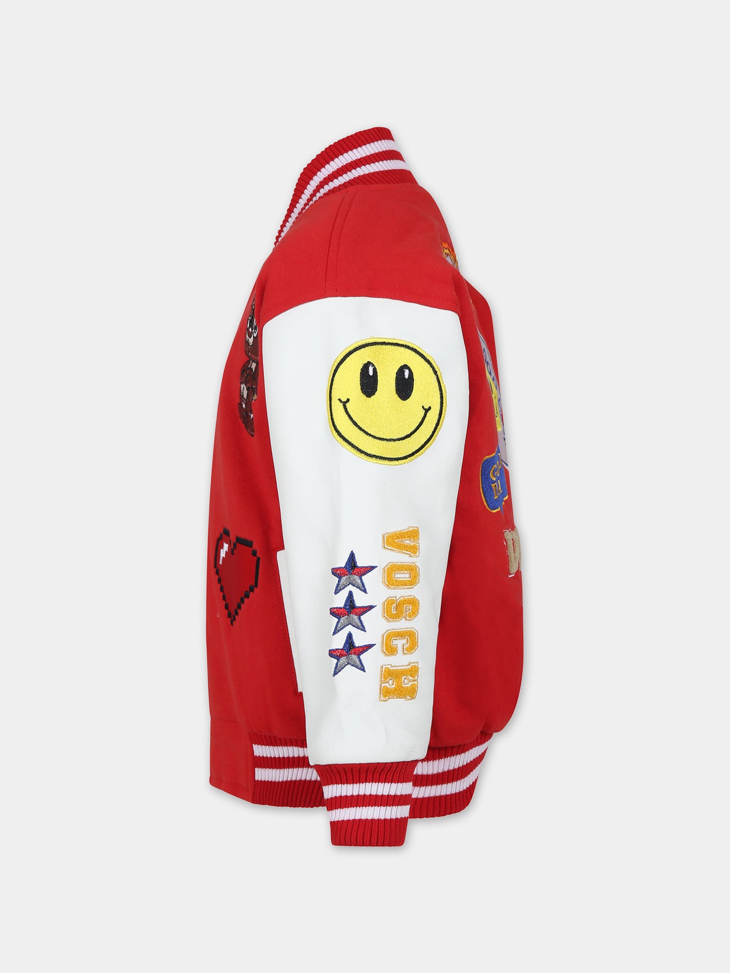 Bomber rosso per bambini con smile e logo,Vosch,VDC005