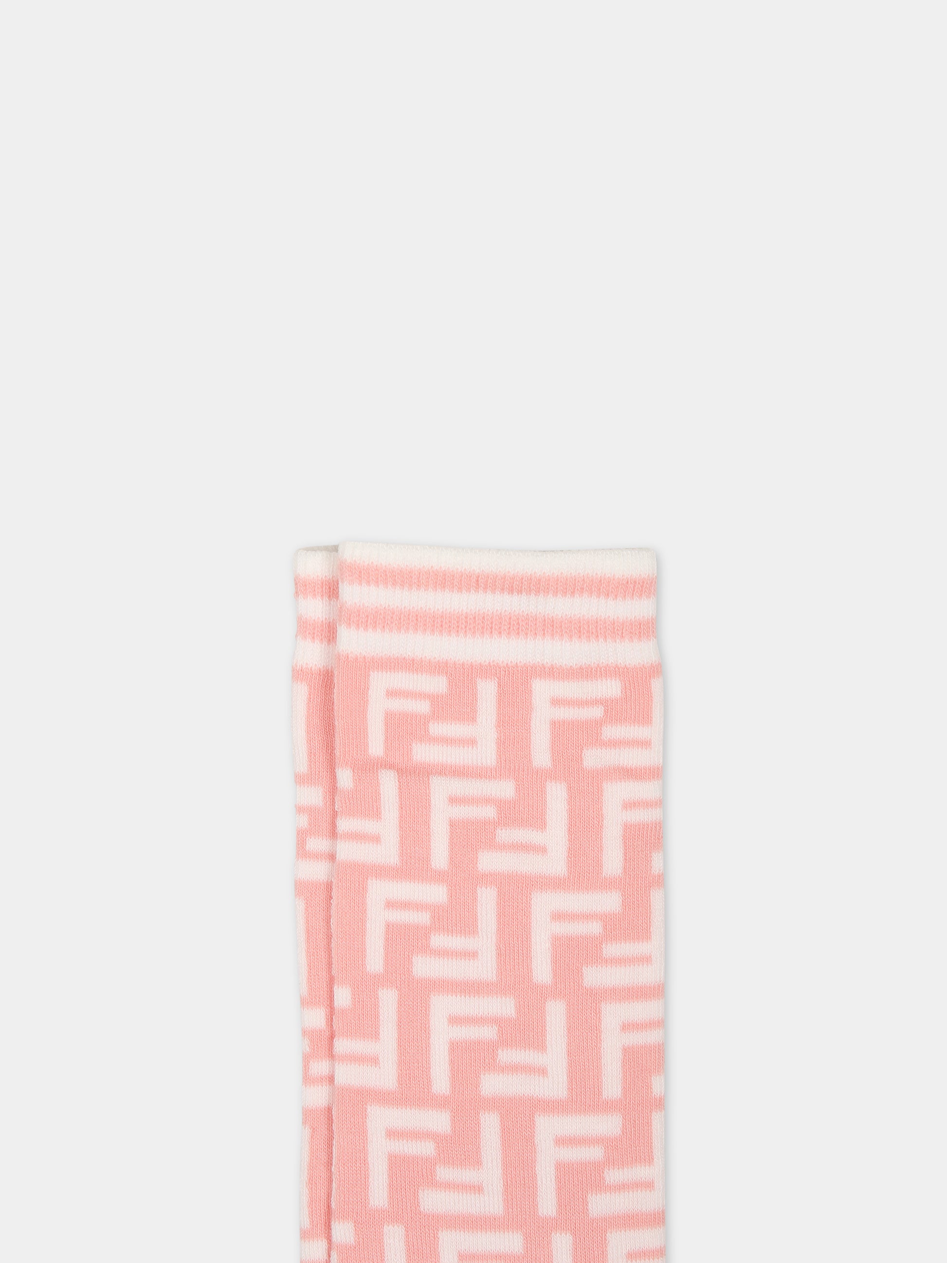 Calze rosa per neonata con doppia F,Fendi Kids,JUN008 AMNV F1EOS