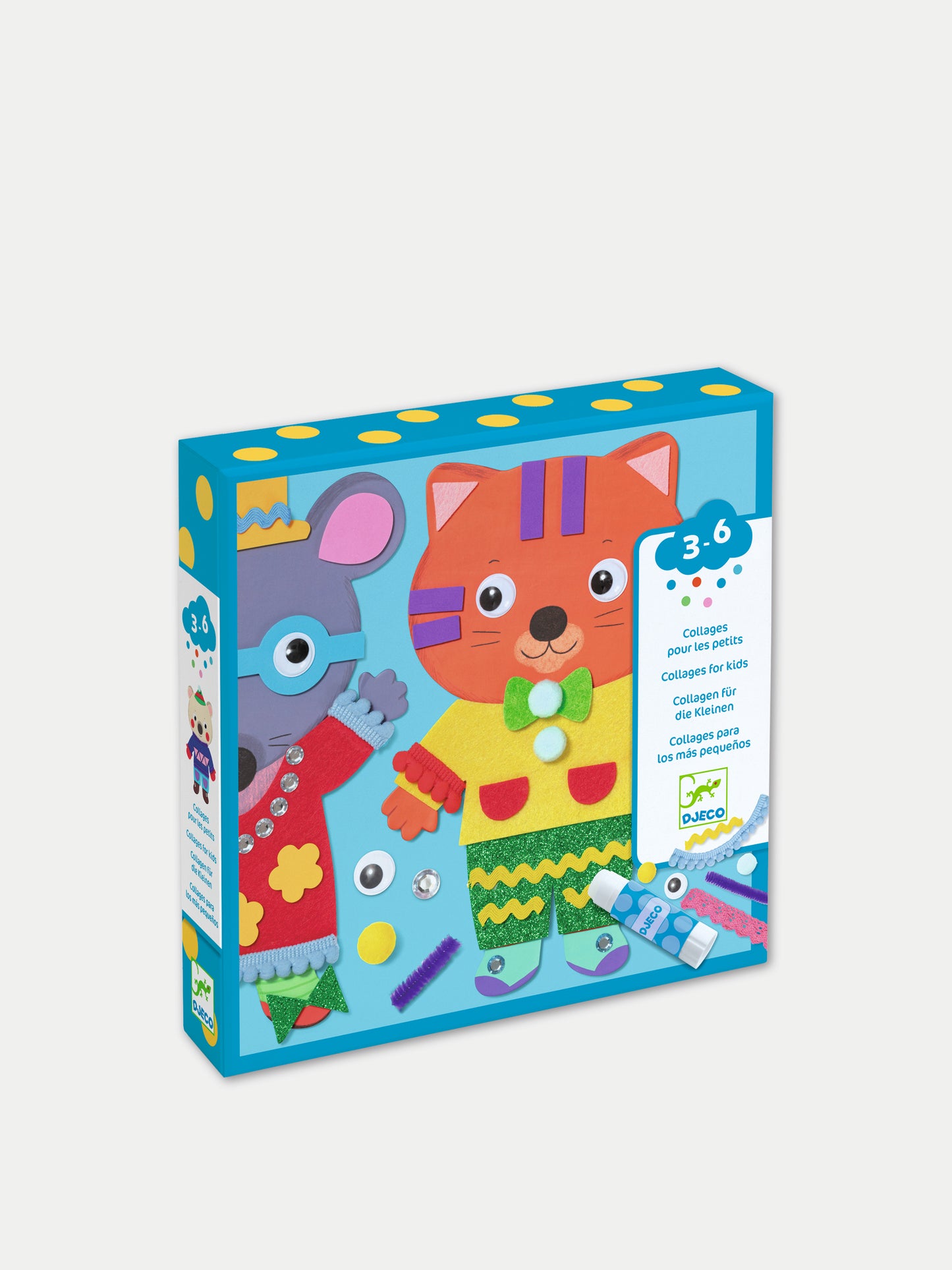 Scatola multicolor per bambini con animali,Djeco,DJ00072
