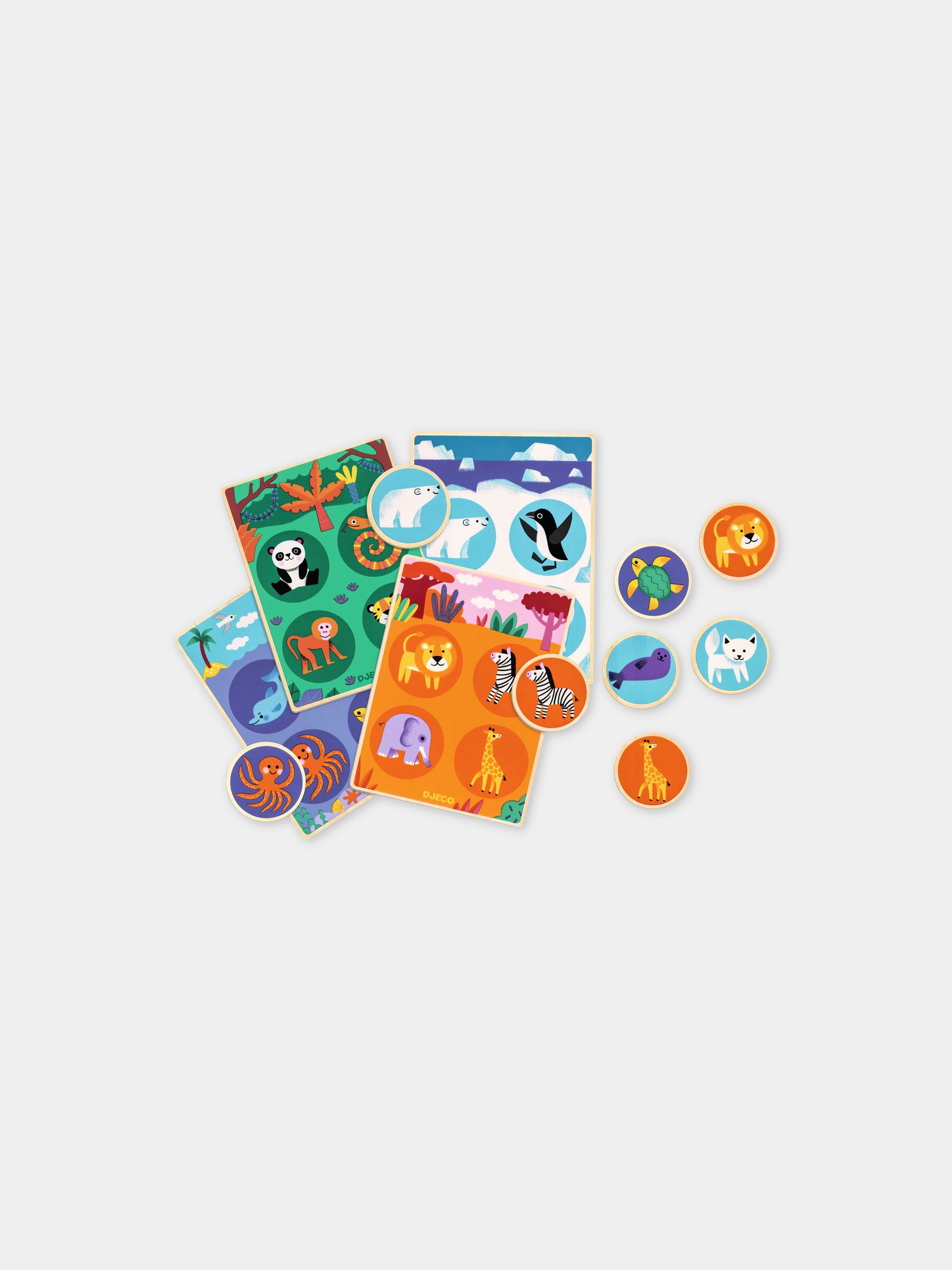 Tombola multicolor per bambini con animali,Djeco,DJ01615