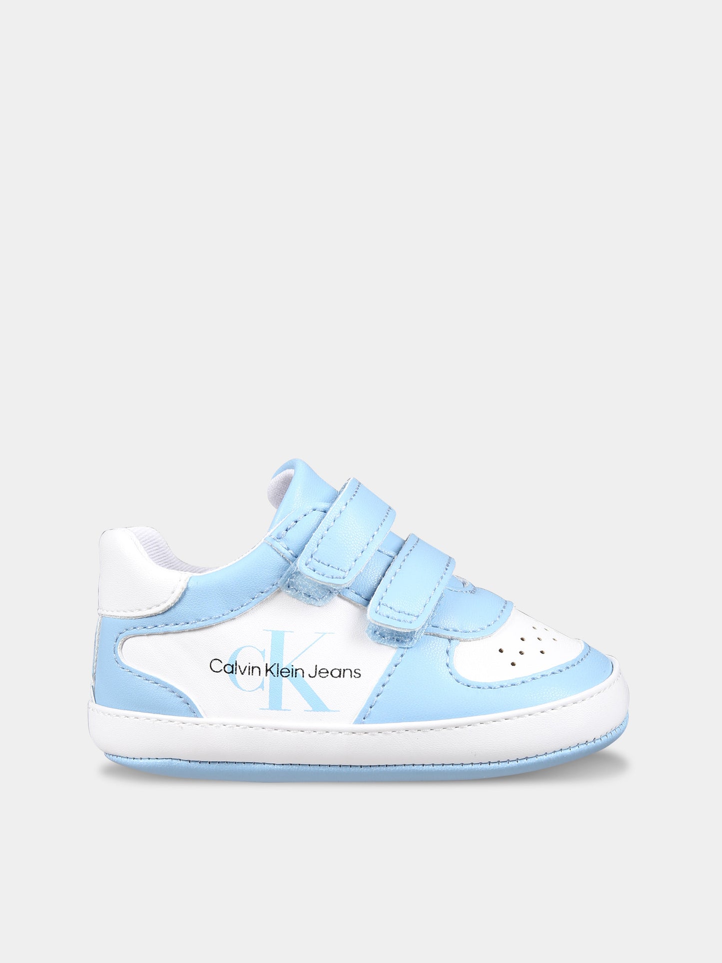 Sneakers celesti per neonato con logo,Calvin Klein Kids,V0B4 80850 1582X116