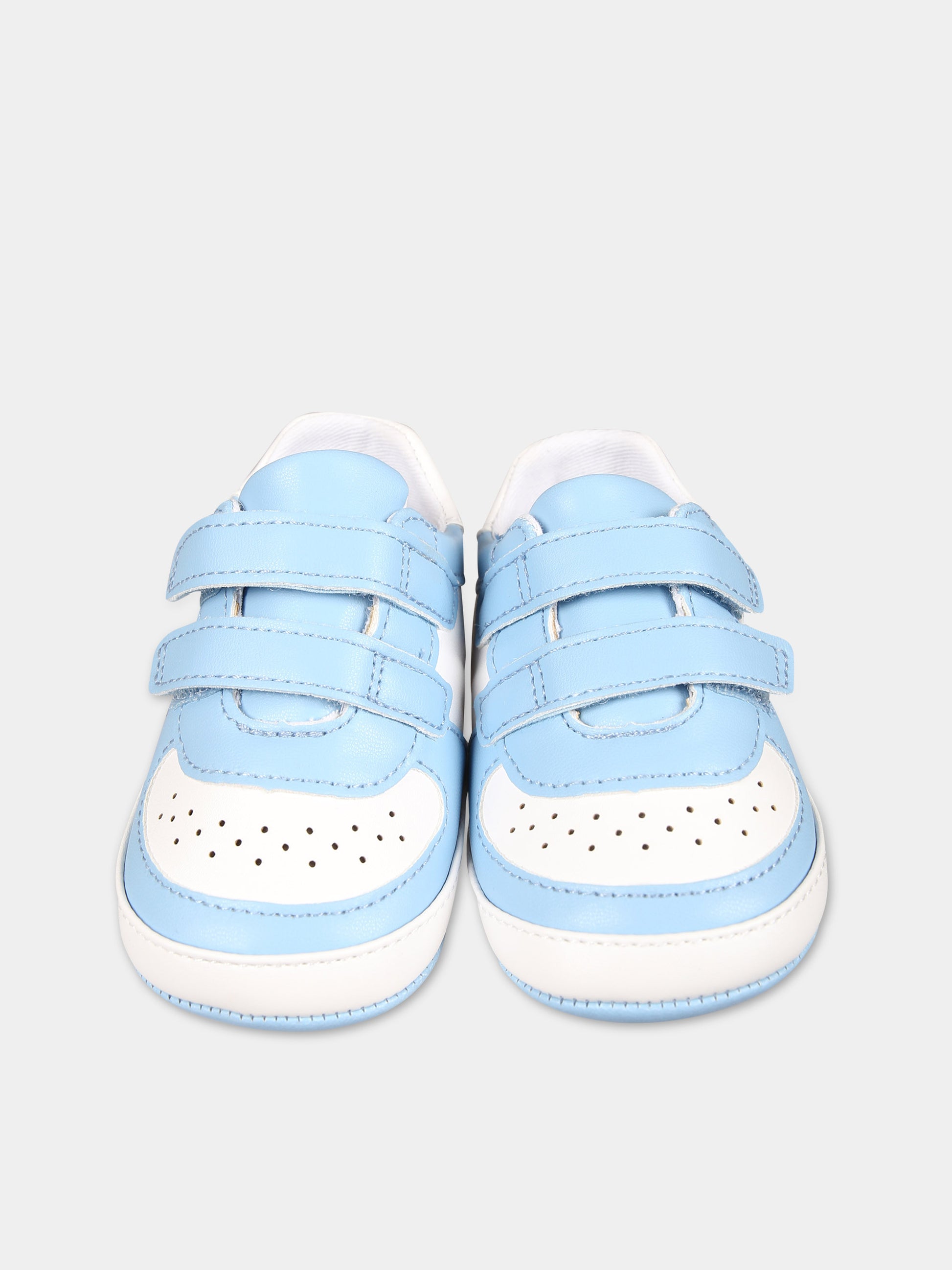 Sneakers celesti per neonato con logo,Calvin Klein Kids,V0B4 80850 1582X116