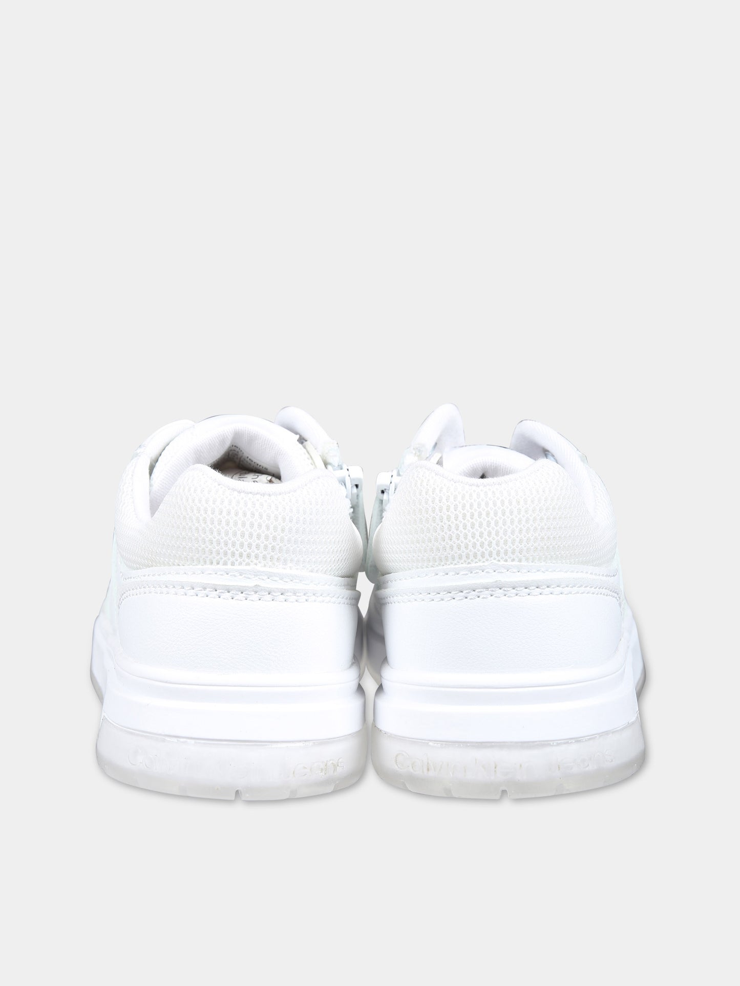 Sneakers bianche per bambini con logo,Calvin Klein Kids,V3X9 80864 1355100