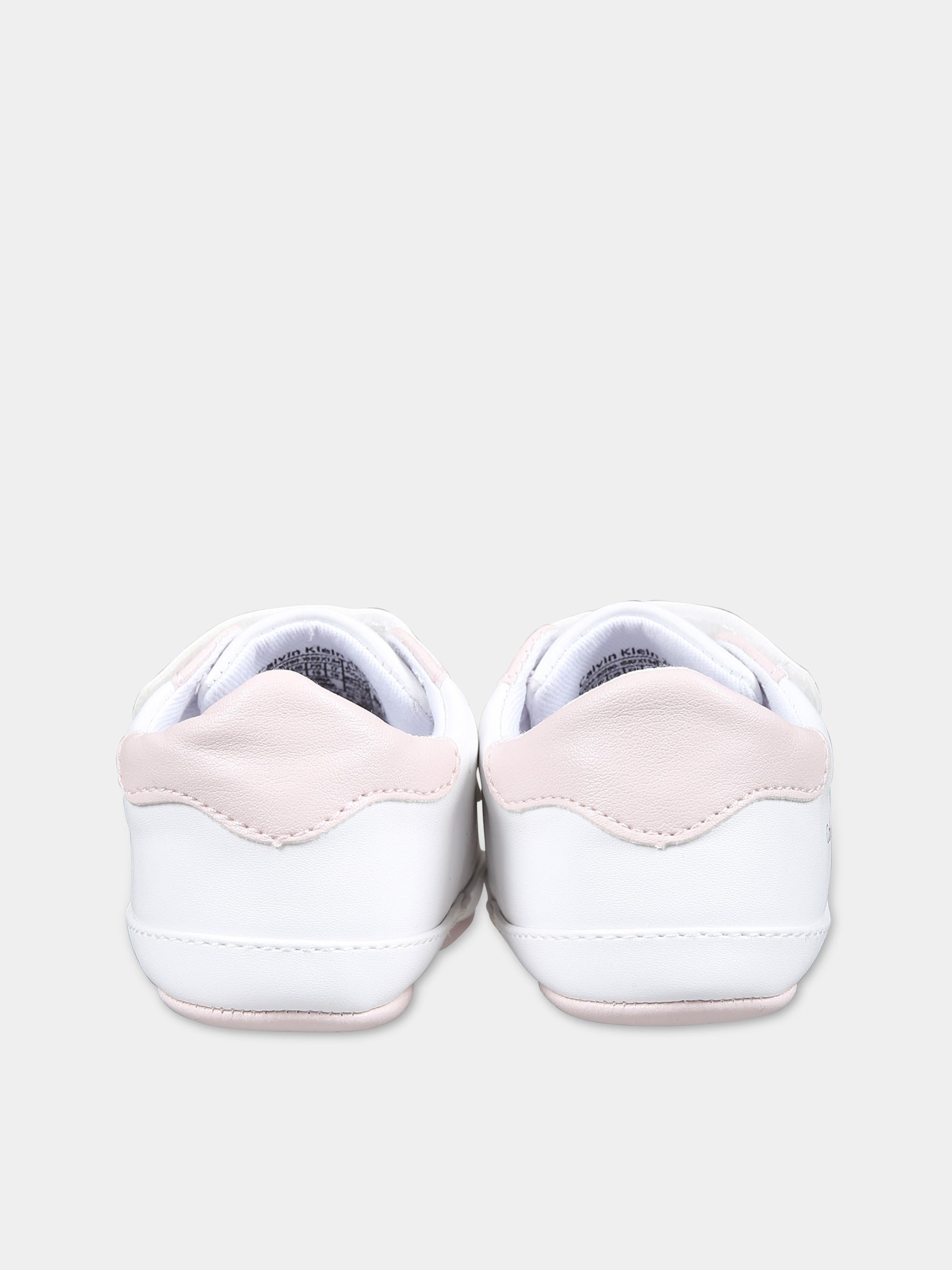 Sneakers bianche per neonata con logo,Calvin Klein Kids,V0A4 80780 1582X134