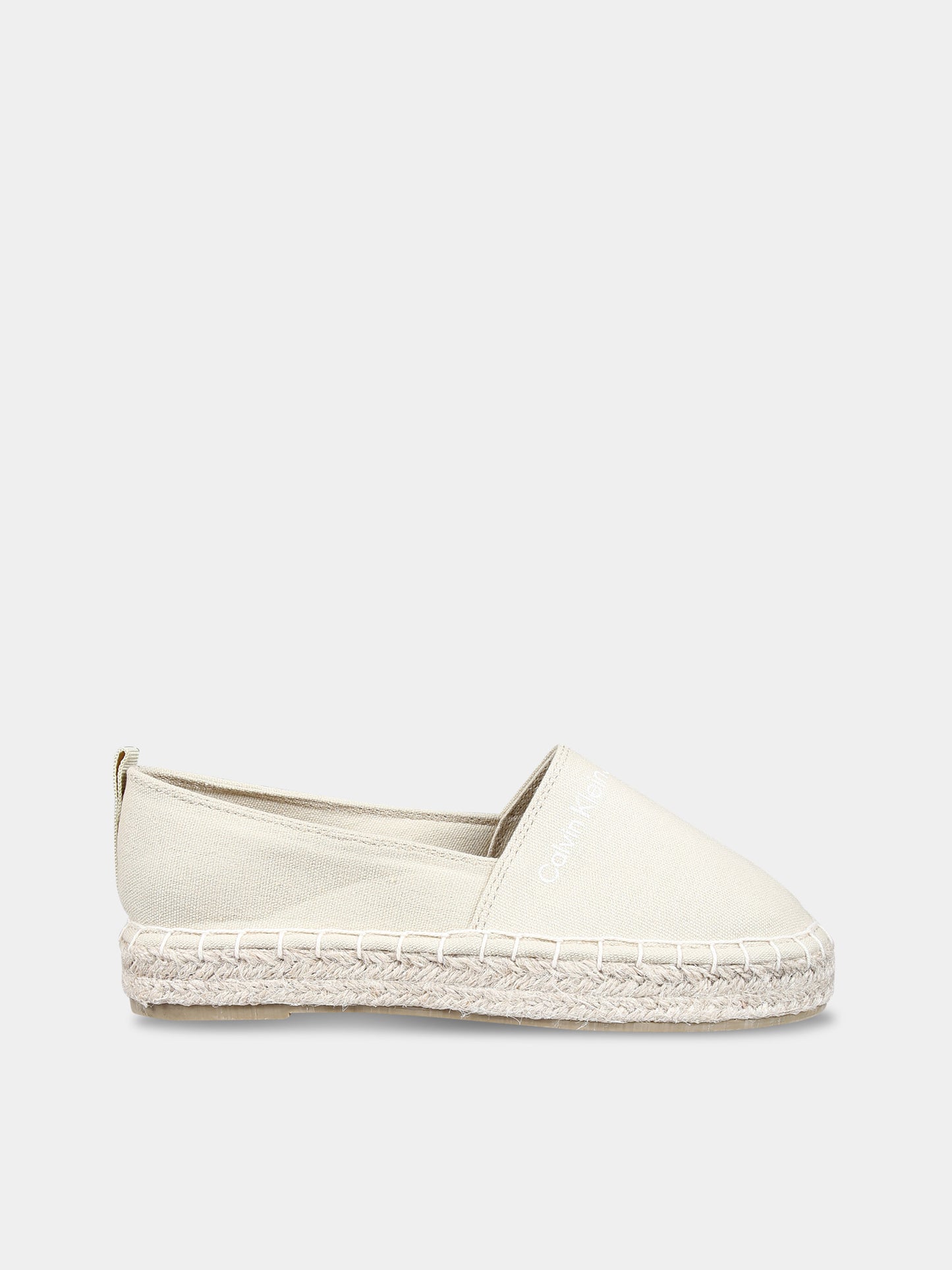 Espadrillas beige per bambina con logo,Calvin Klein Kids,V3A7 80838 0048500