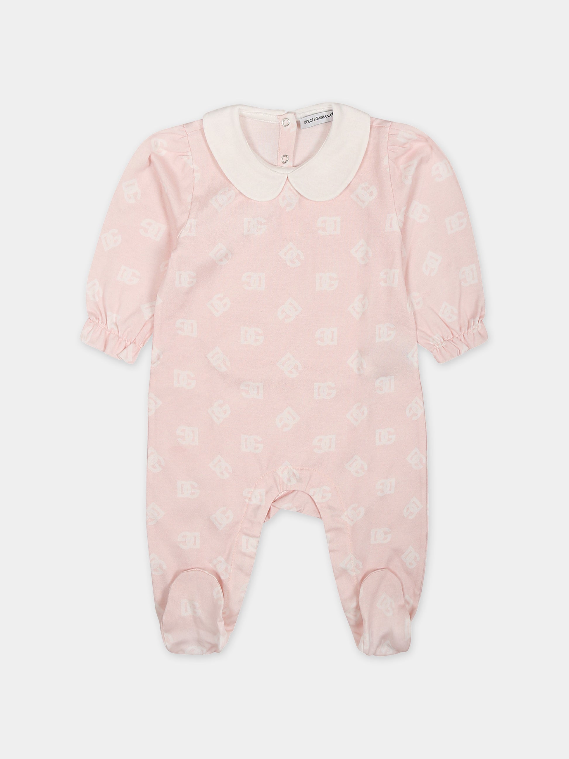 Set rosa per neonata con logo,Dolce & Gabbana Kids,L2JOY9 G7F0V HFVAA