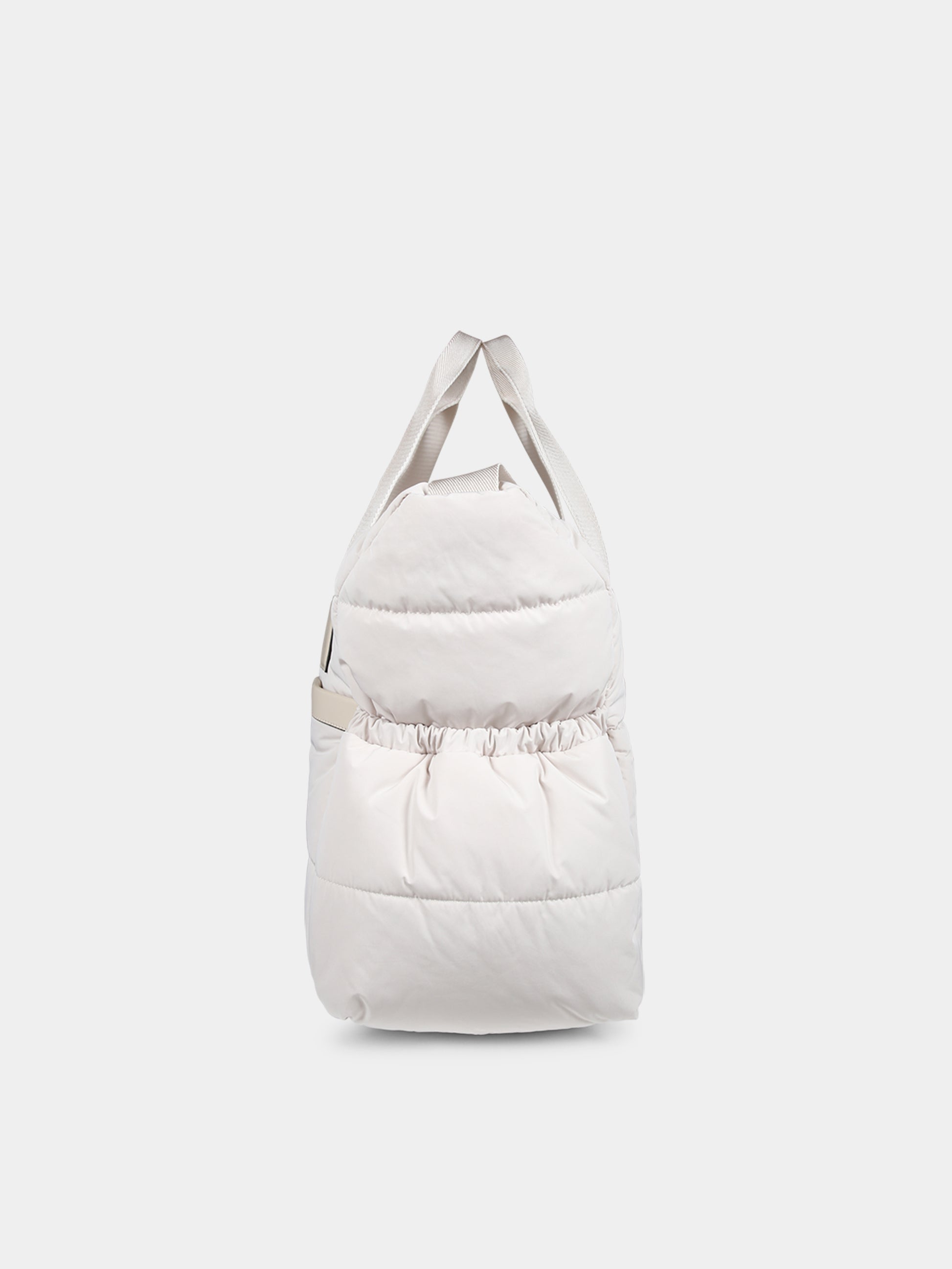 Borsa mamma avorio per neonati con logo,Moncler Kids,J2951 5D00001 M3556 268