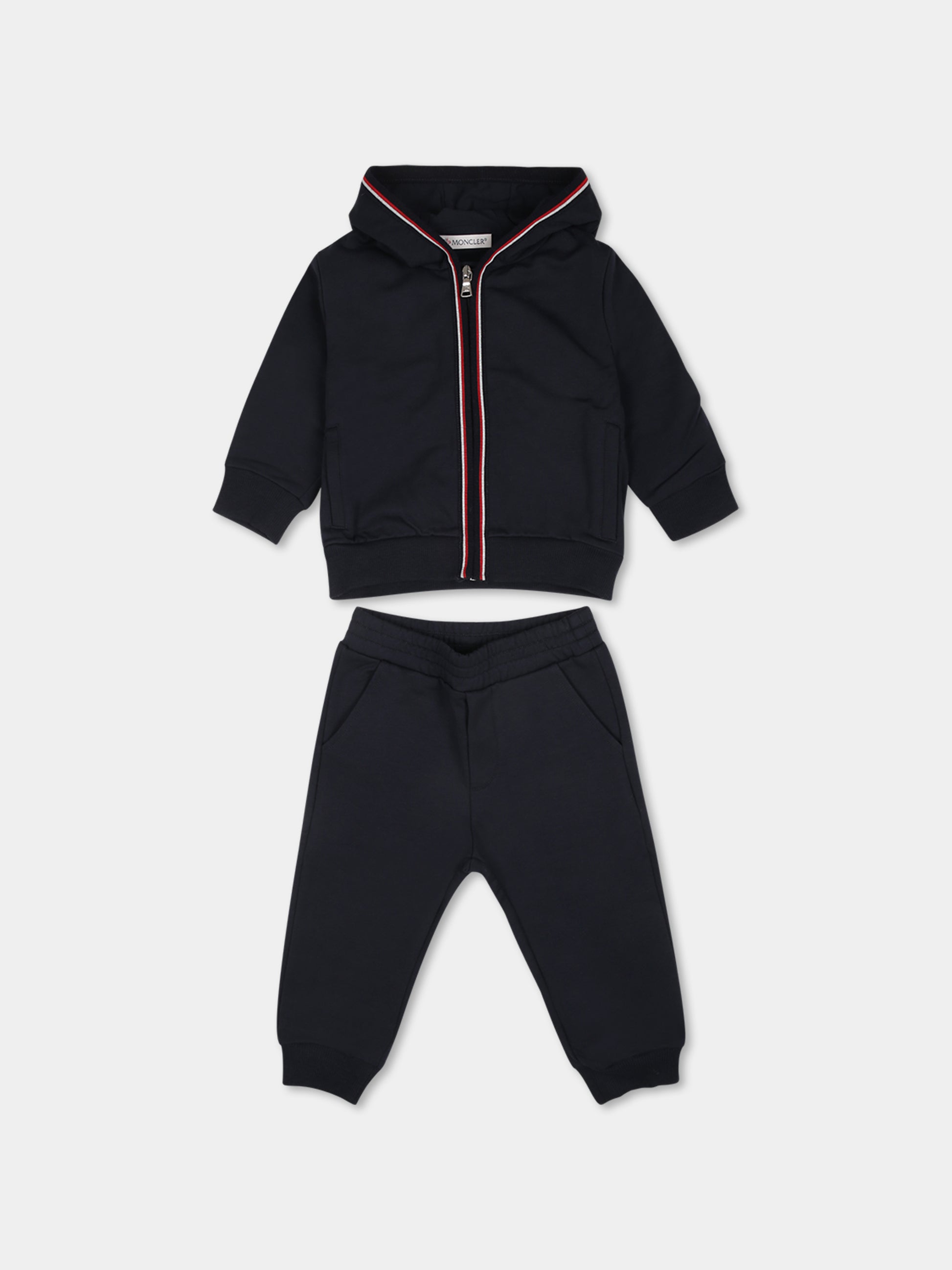 Completo blu per neonato con logo,Moncler Kids,J2951 8M00005 89AM3 778