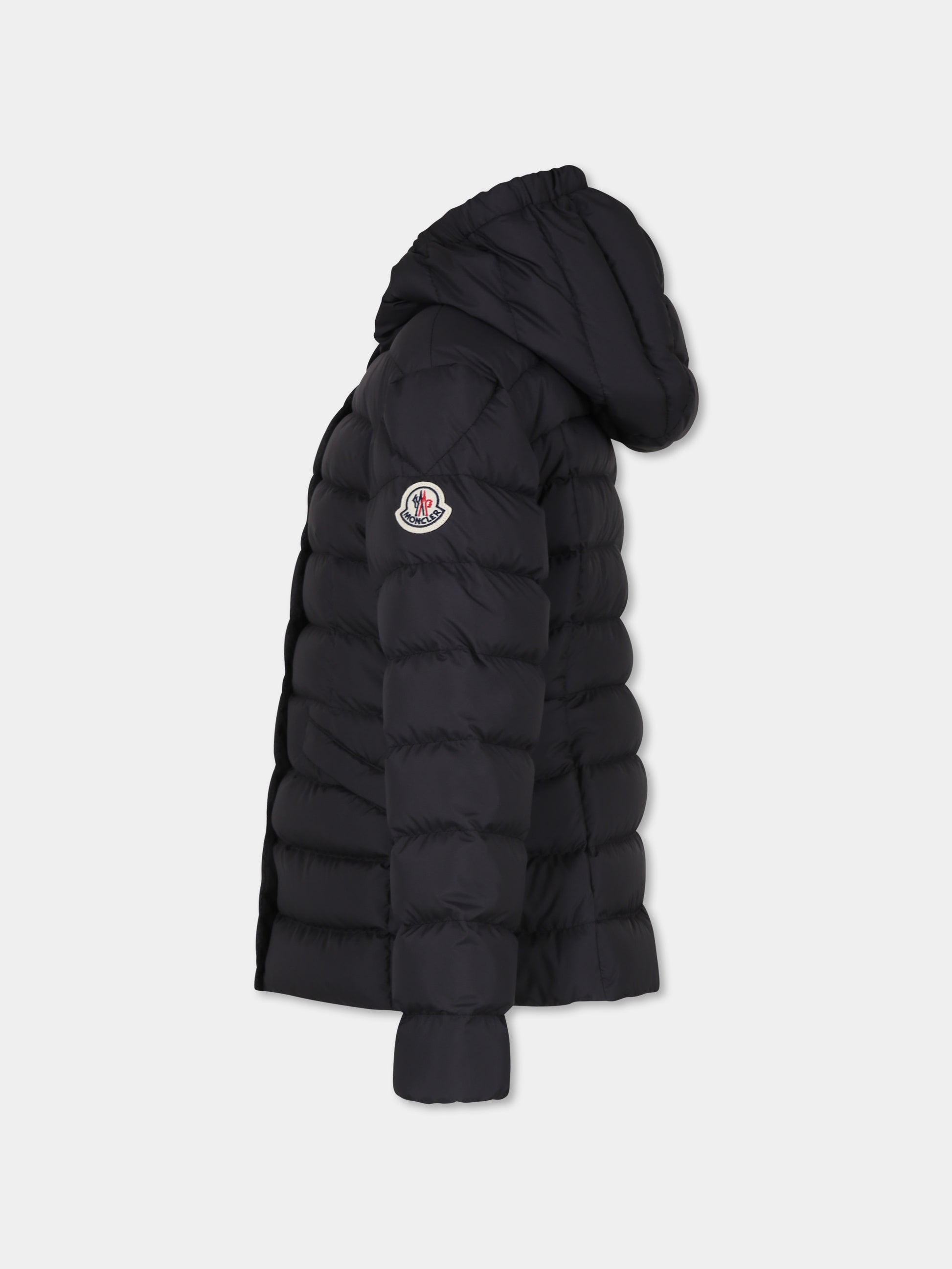 Piumino Egisto nero per bambina con logo,Moncler Kids,J2954 1A00005 54A81 999