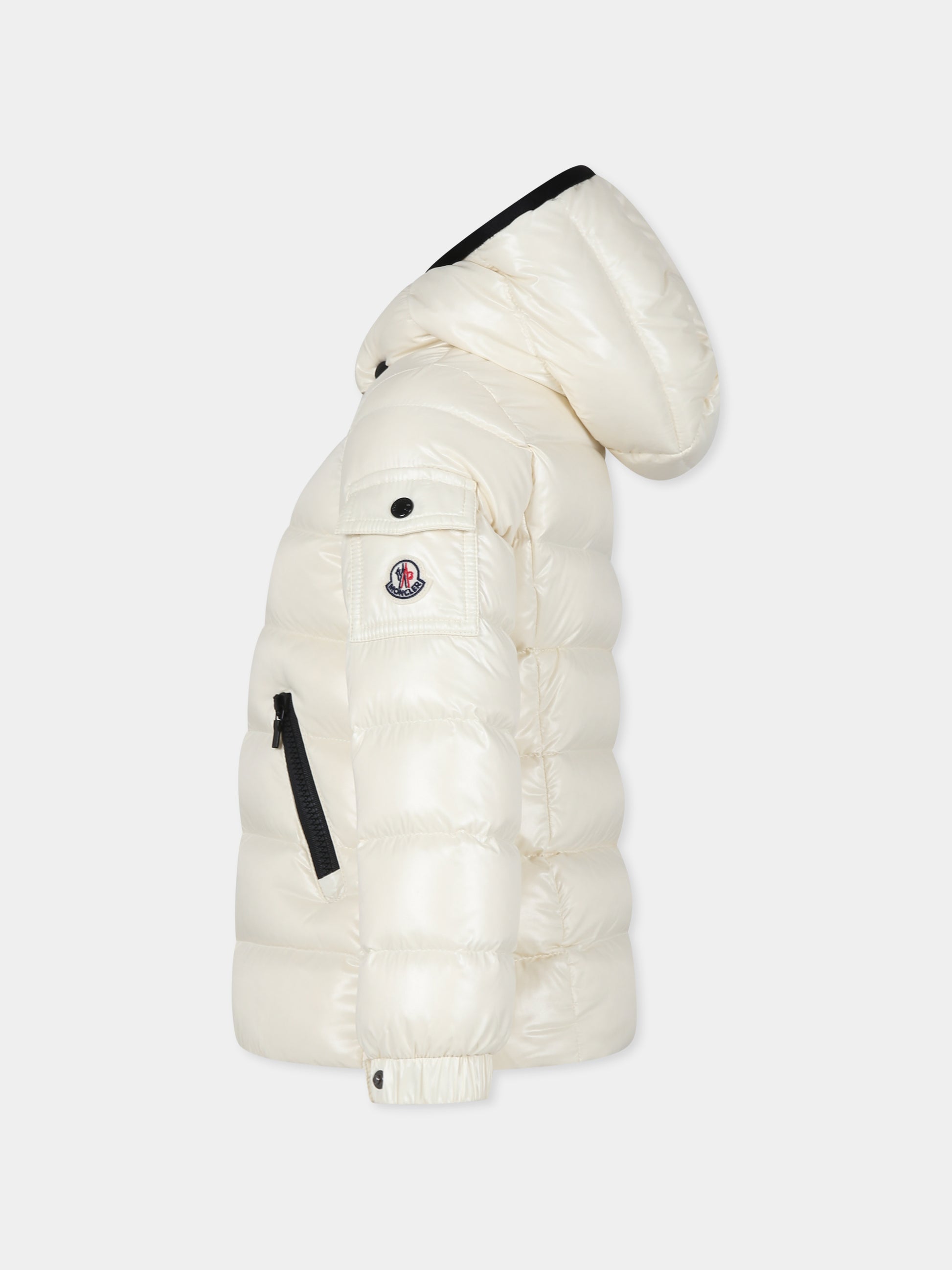 Piumino Bady avorio per bambina con logo,Moncler Kids,J2954 1A52710 68950 070
