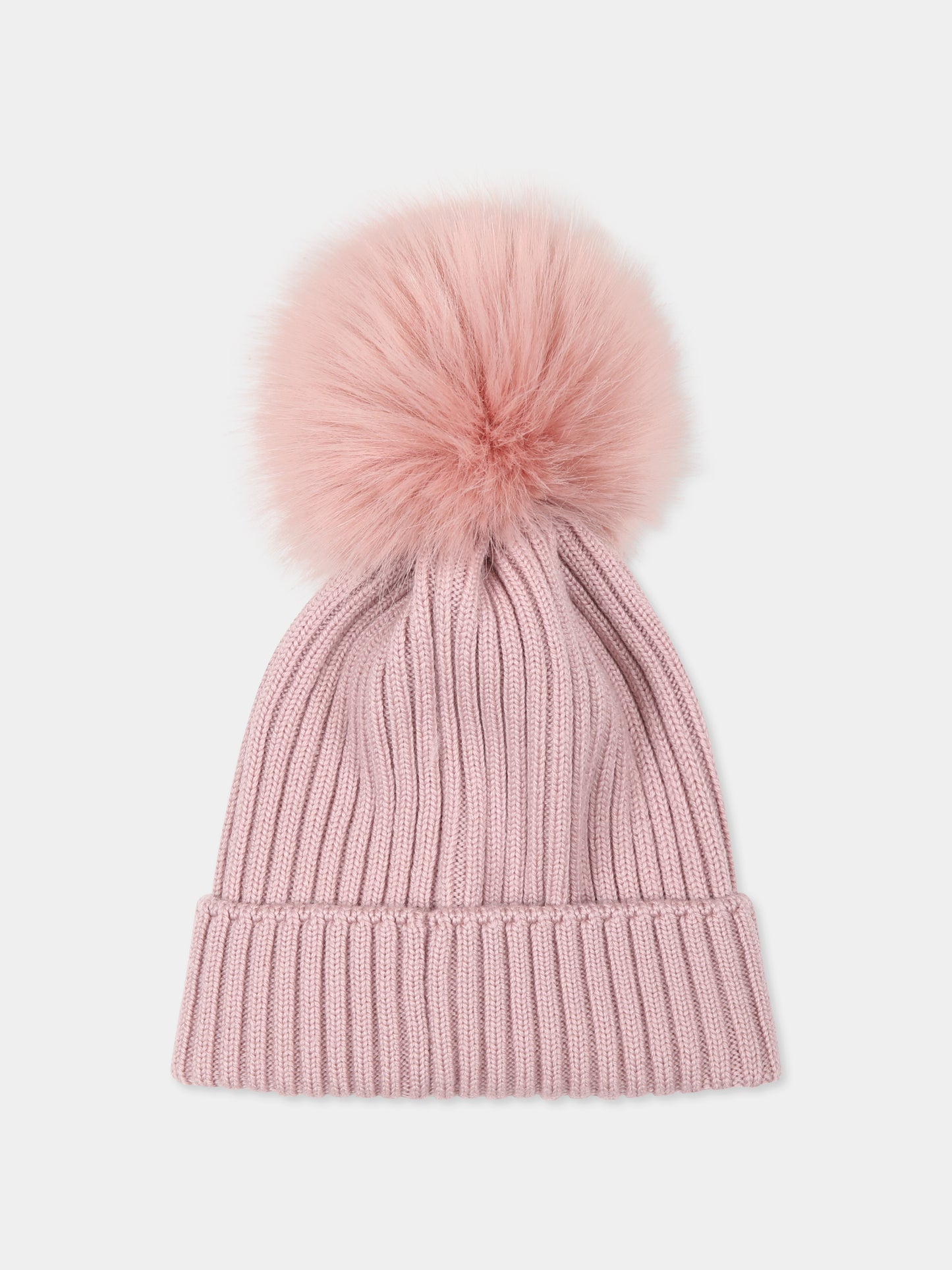 Berretto rosa per bambina con logo,Moncler Kids,J2954 3B00014 M1131 51A