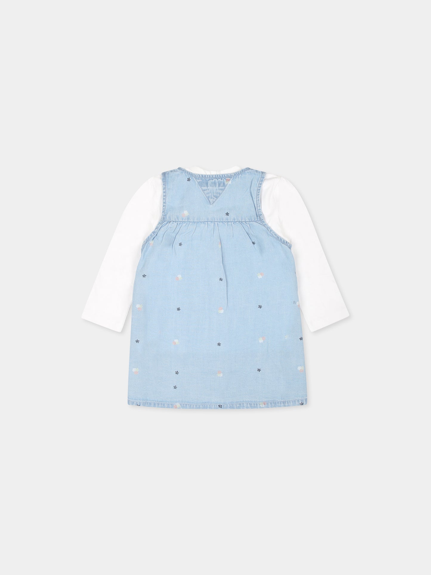 Completo celeste per neonata con stampa fiori,Tommy Hilfiger Junior,KN0KN01890J 1AA