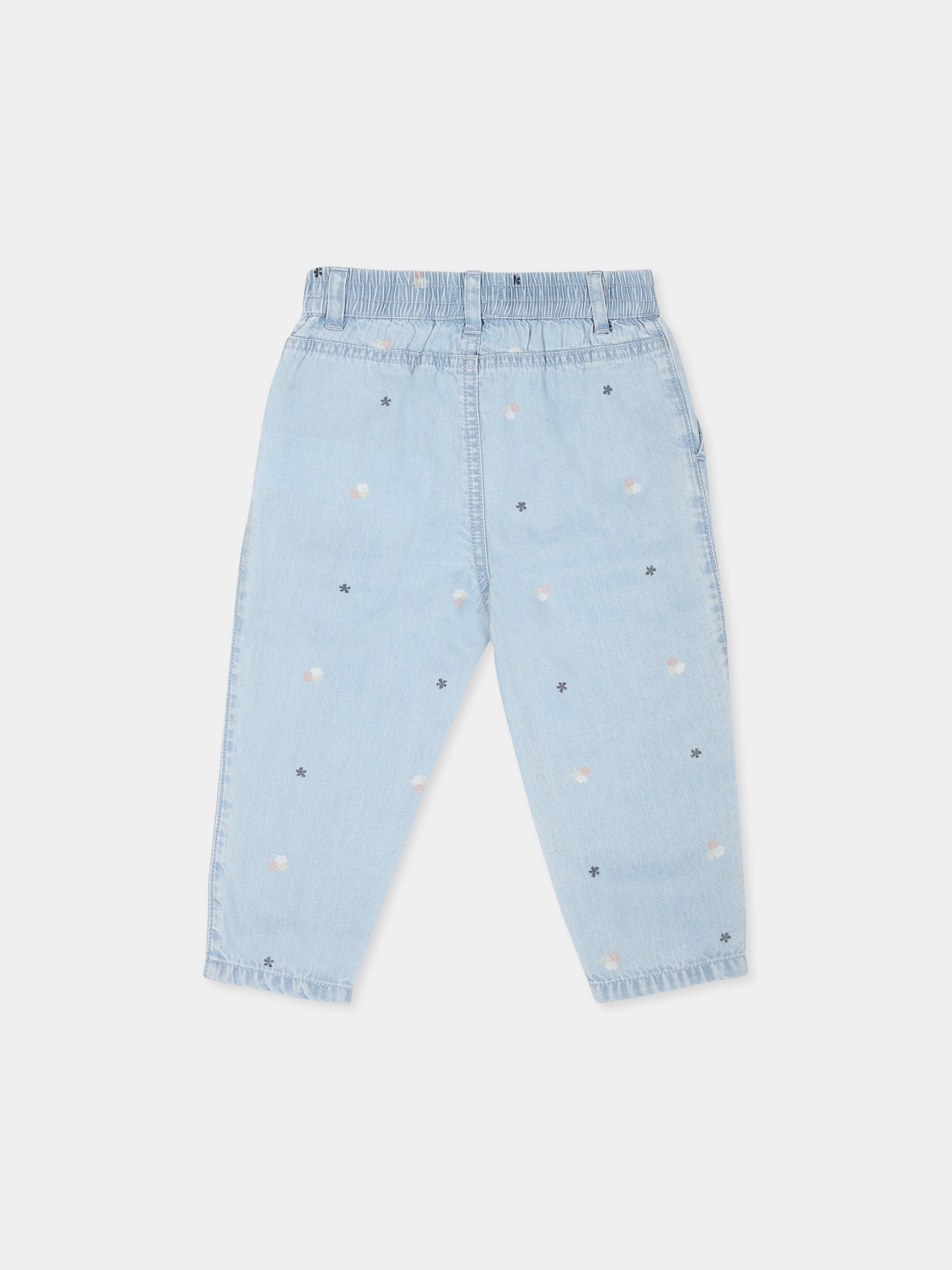 Jeans blu per neonata con stampa fiori,Tommy Hilfiger Junior,KN0KN01893J 1AA